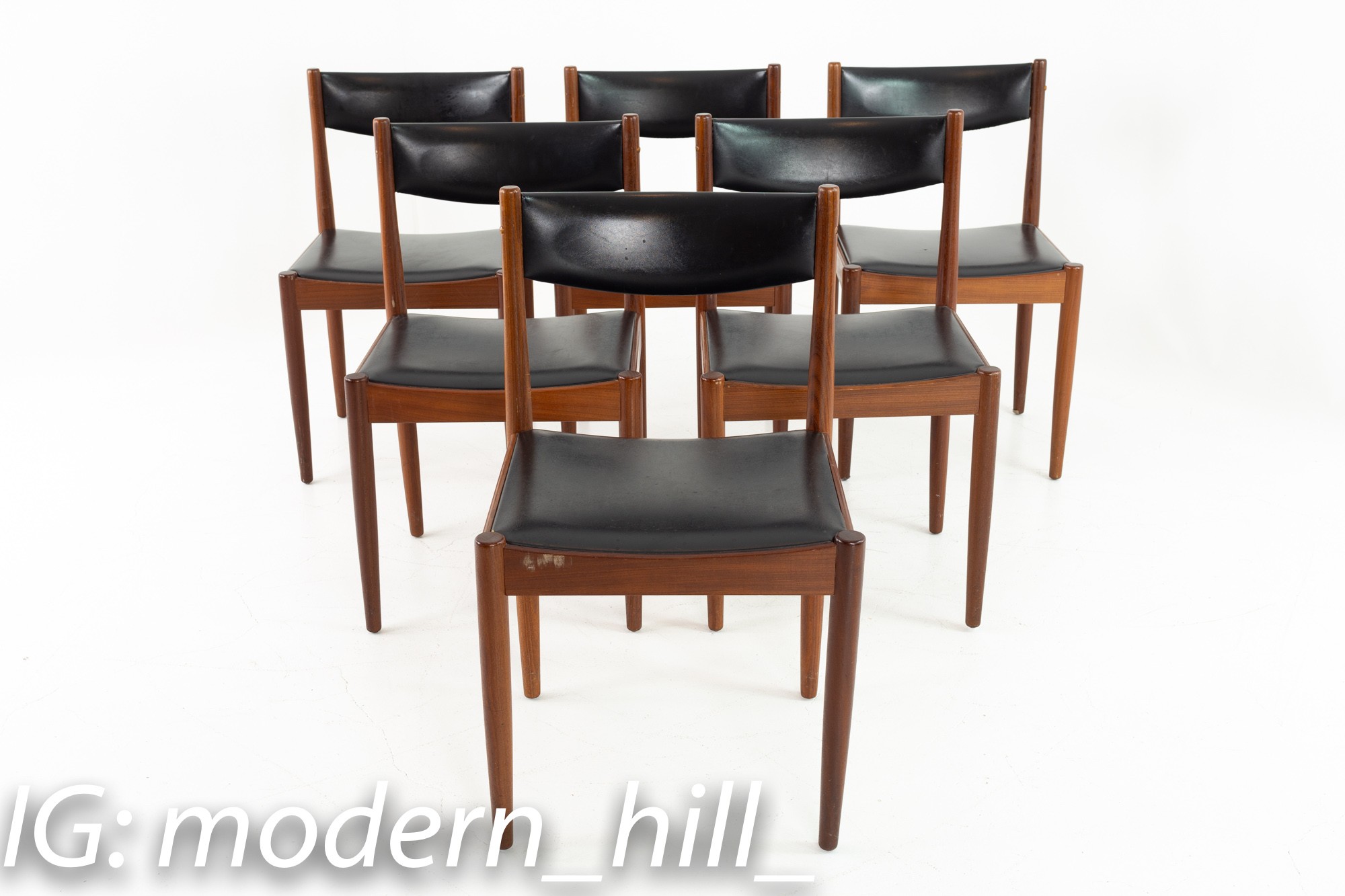 Mid Century Danish Furniture Makers Control Walnut Dining Chairs - Set of 6