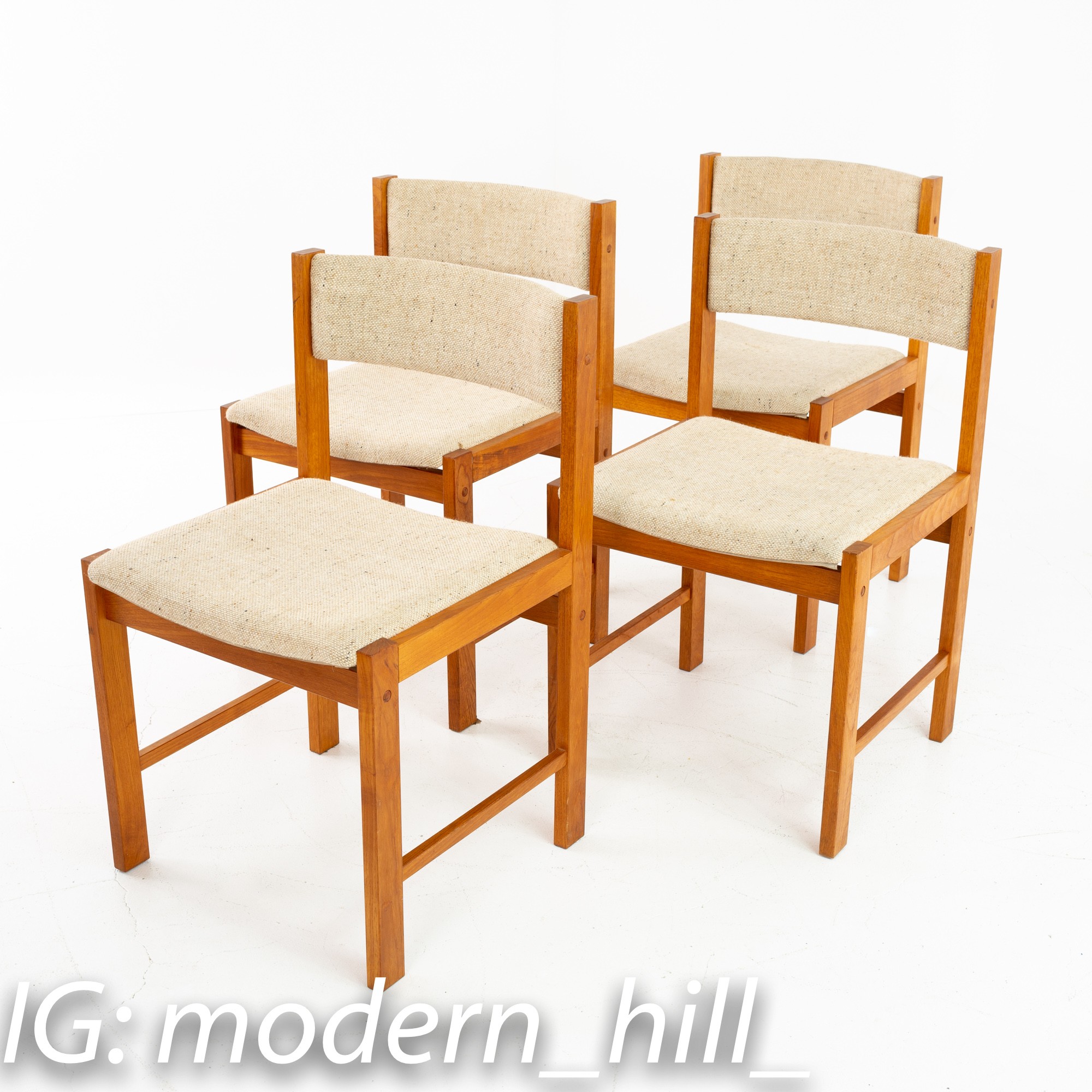 D-Scan Mid Century Teak Dining Chairs - Set of 4