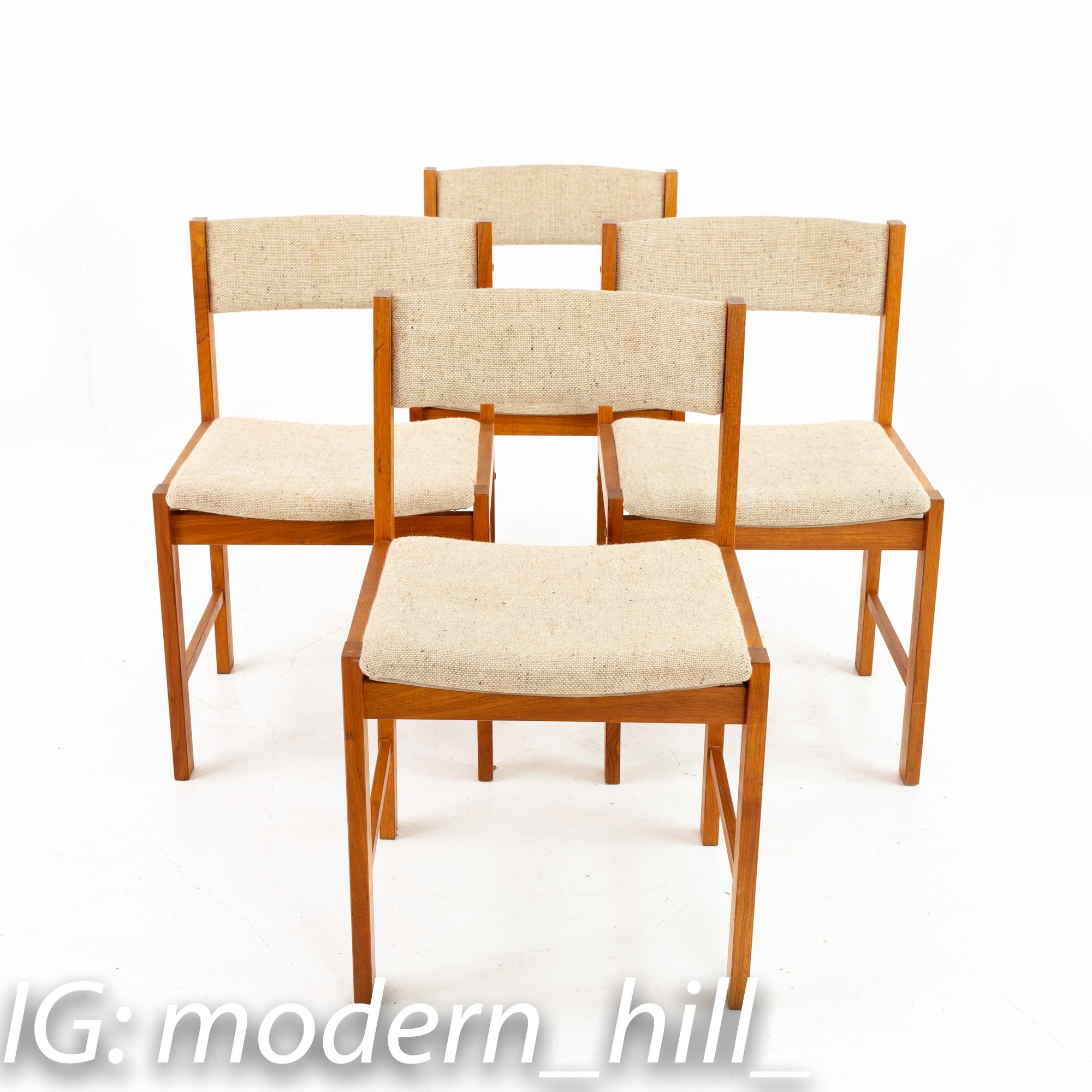 D-Scan Mid Century Teak Dining Chairs - Set of 4