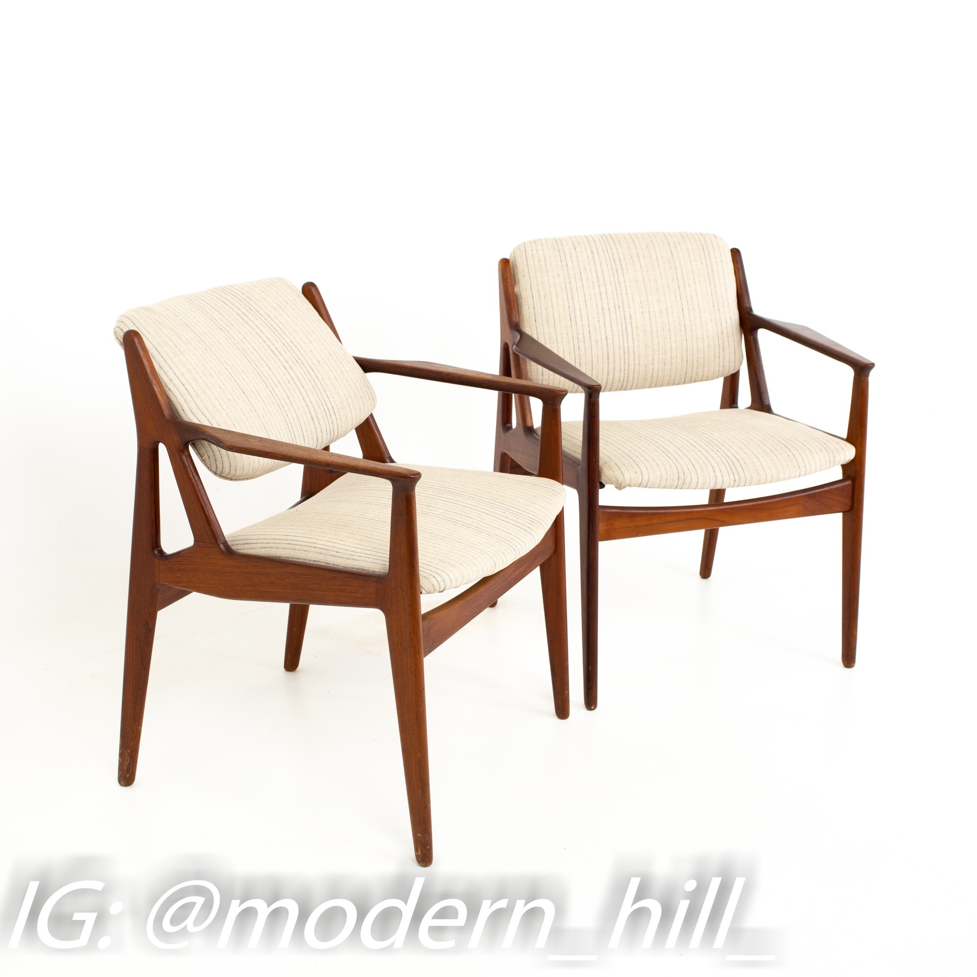 Arne Vodder Elle and Ella Mid Century Teak Dining Chairs - Set of 6