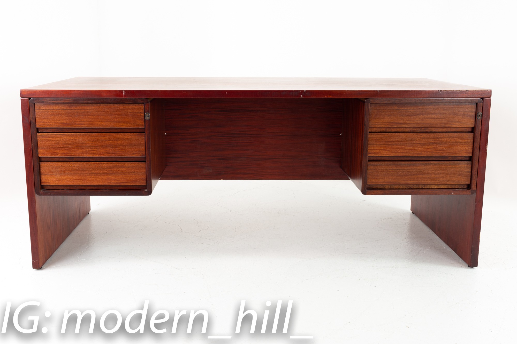 Drexel Mid Century Rosewood Executive Desk