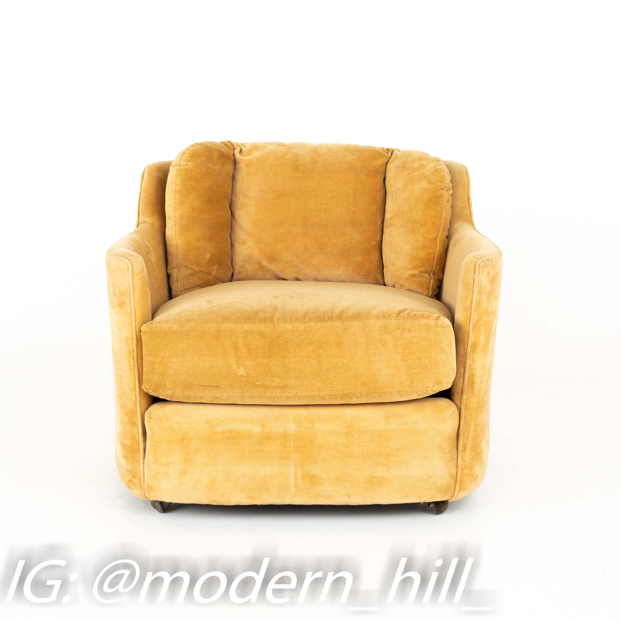 Henredon Folio 500 Mid Century Barrel Lounge Chairs - Pair
