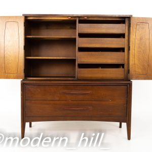 Broyhill Emphasis Mid Century Walnut Highboy Dresser