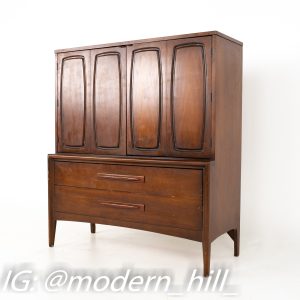 Broyhill Emphasis Mid Century Walnut Highboy Dresser