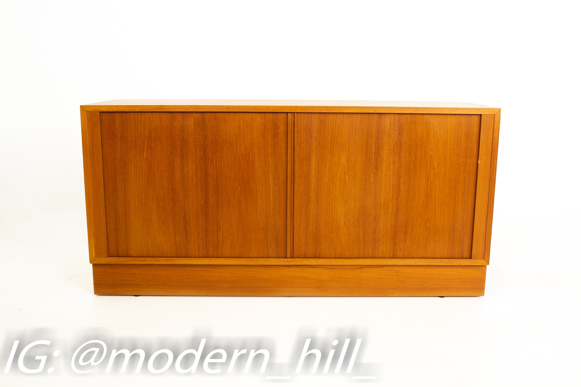 Mid Century Teak Buffet with Glass Front Hutch