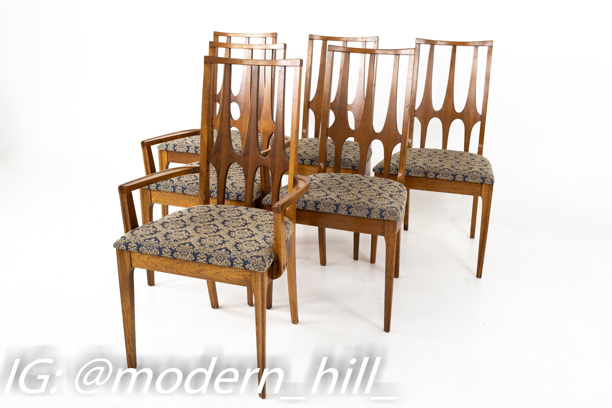 Images | Mid Century Modern Furniture - Mid Century Furniture Chicago Broyhill Brasilia Brutalist Mid Century Walnut Dining Chairs - Set of 6