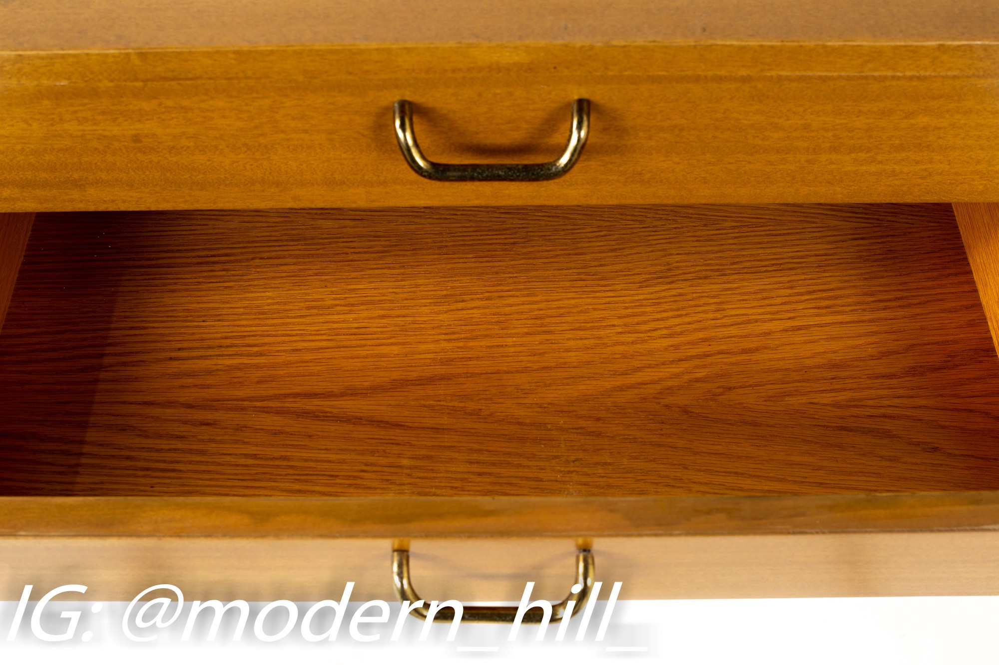 Harvey Probber Mid Century Mahogany and Brass 4 Drawer Dresser Chest