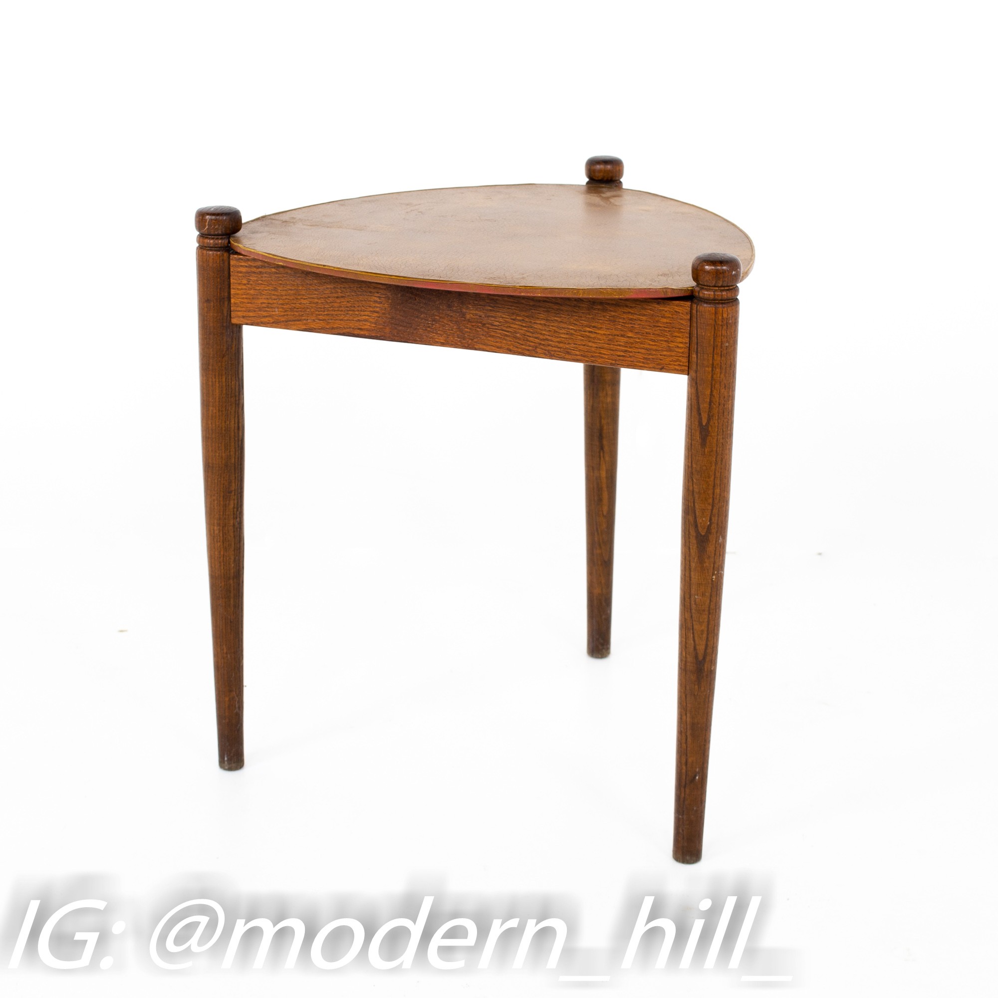 Mid Century Walnut Reversible Top Nesting Stool Side End Tables