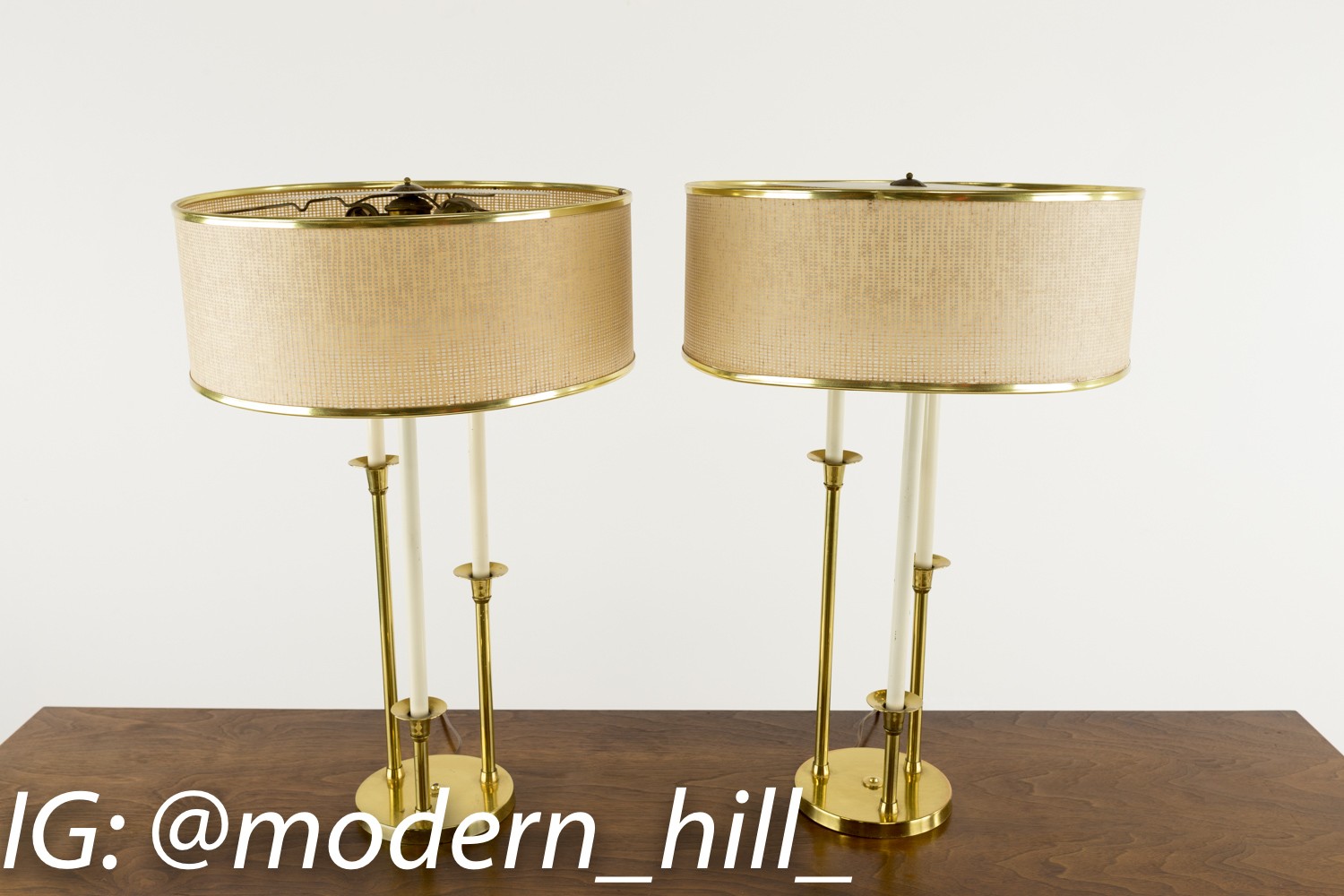 Stiffel Style Mid-century Modern Brass Lamps