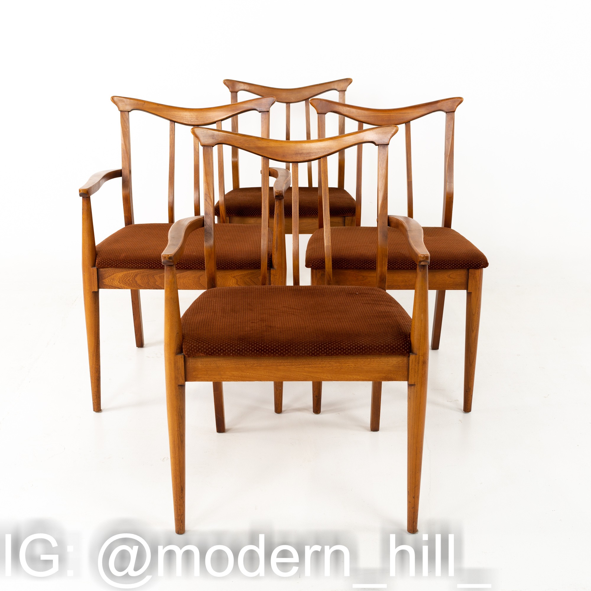 Blowing Rock Mid Century Walnut Dining Chairs - Set of 6