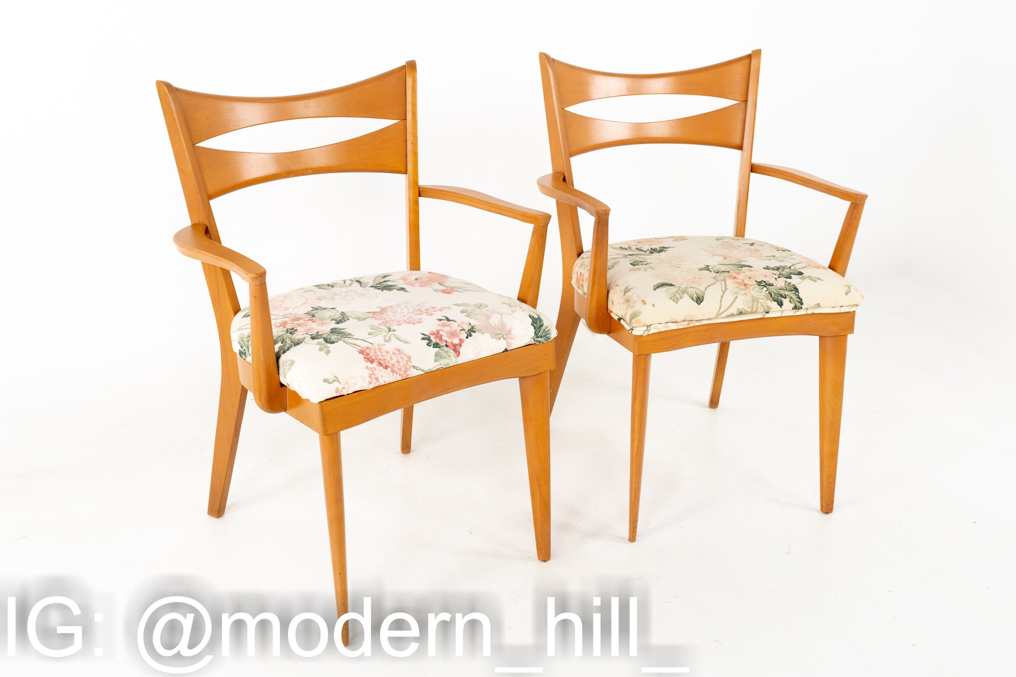 Paul Mccobb Style Heywood Wakefield Mid Century Bowtie Dining Chairs - Set of 6