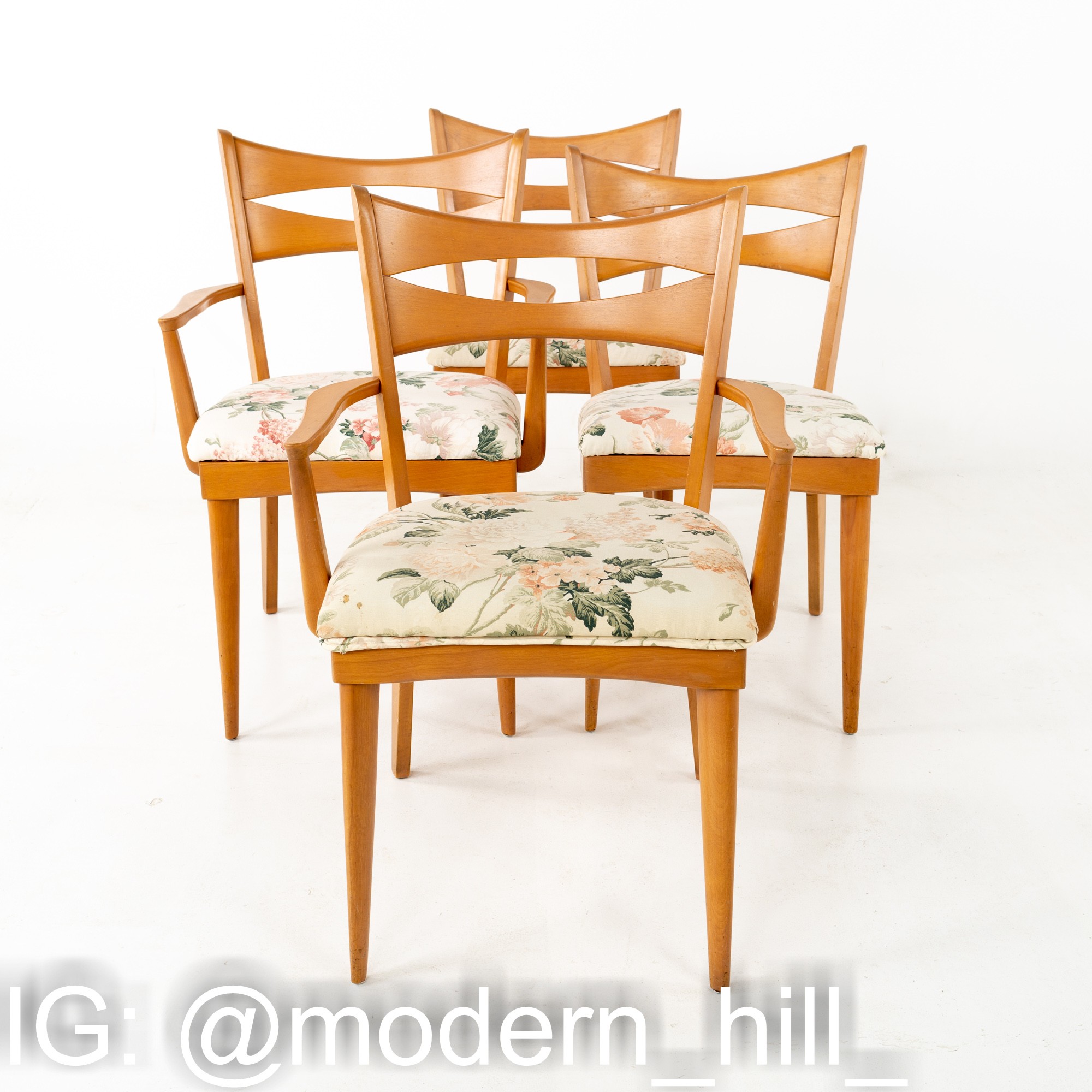 Paul Mccobb Style Heywood Wakefield Mid Century Bowtie Dining Chairs - Set of 6