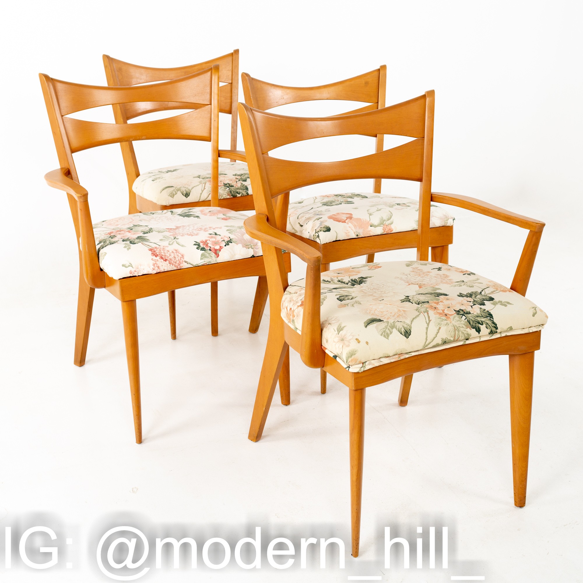 Paul Mccobb Style Heywood Wakefield Mid Century Bowtie Dining Chairs - Set of 6