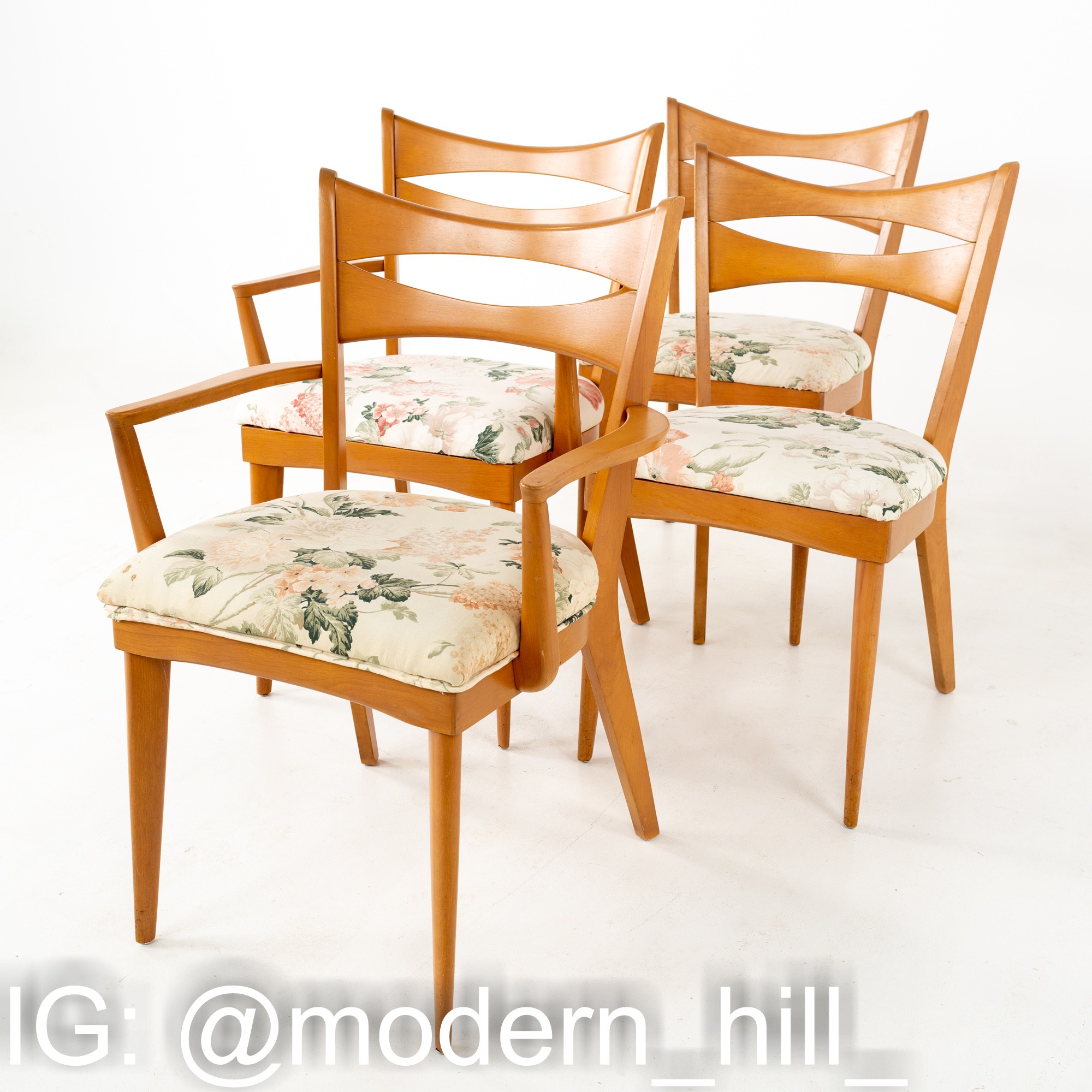 Paul Mccobb Style Heywood Wakefield Mid Century Bowtie Dining Chairs - Set of 6