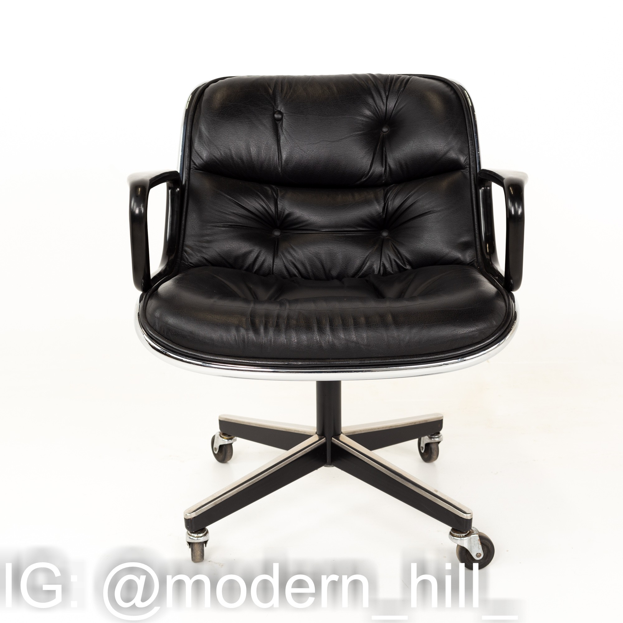 Charles Pollock for Knoll Mid Century Wheeled Office Desk Chair