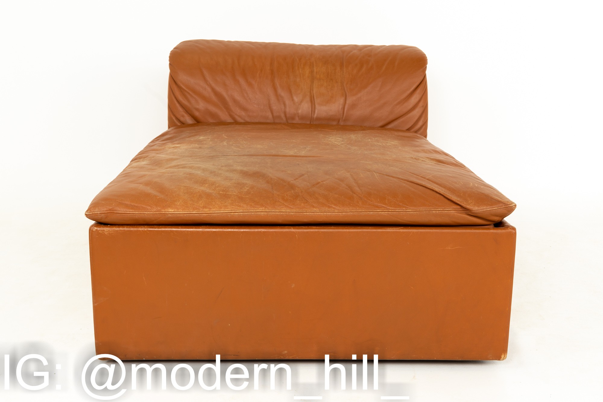 Claudio Salocchi Mid Century 1950s Italian Leather Pit Sectional Sofa