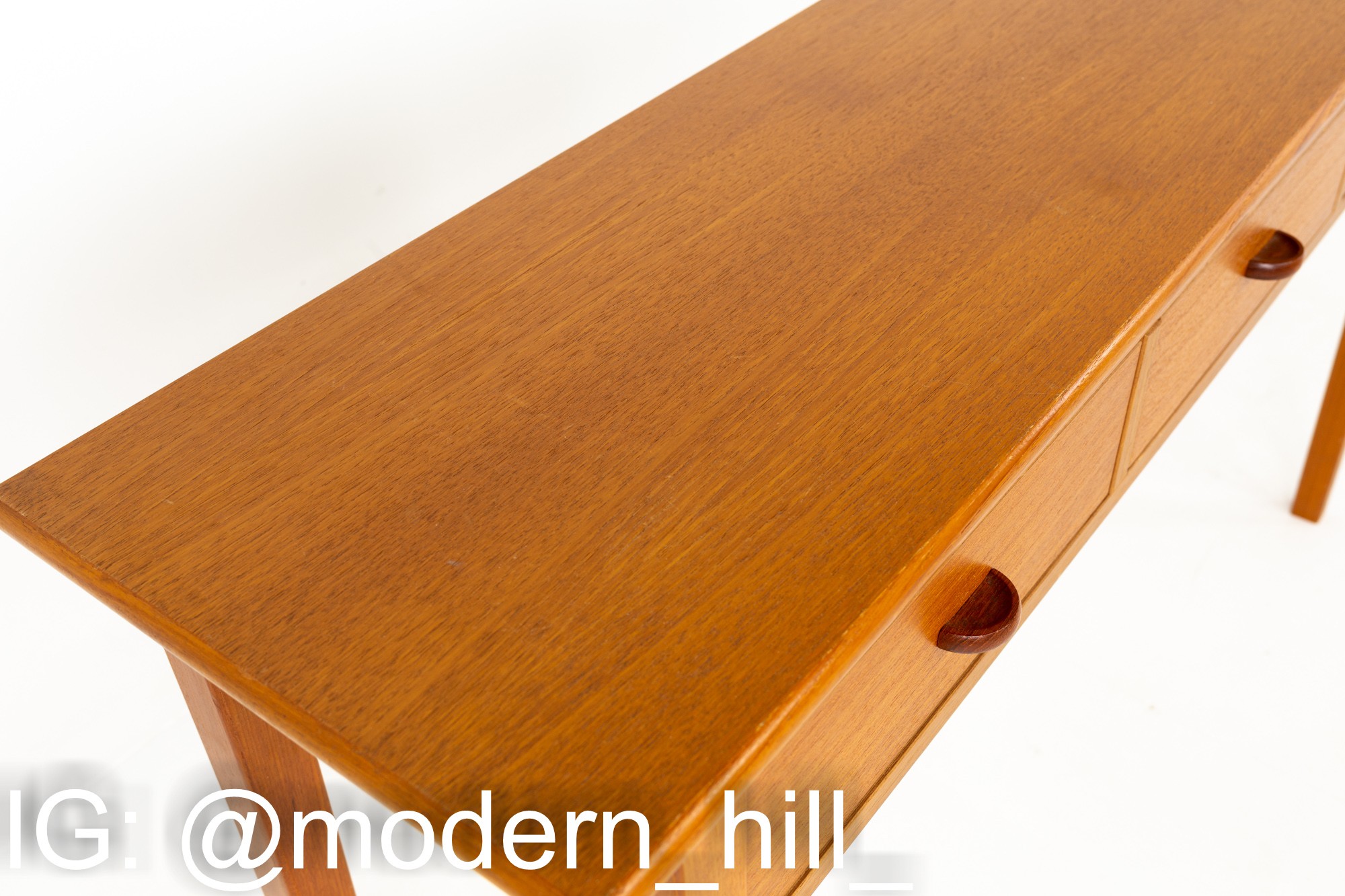 Mid Century Teak 3 Drawer Sofa Table Foyer Entry Console