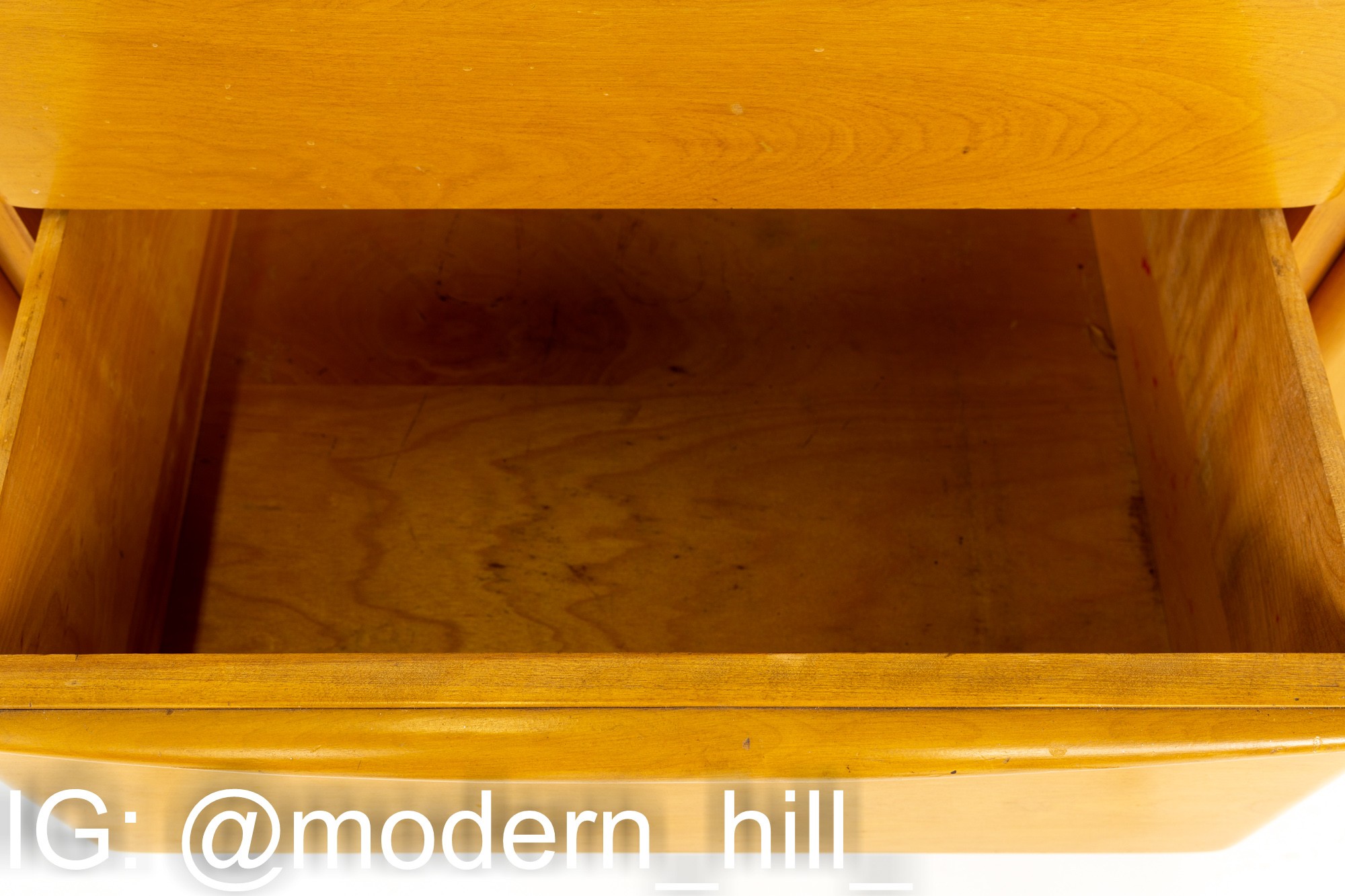 Heywood Wakefield Mid Century Blonde Solid Wood Sideboard Buffet Credenza.