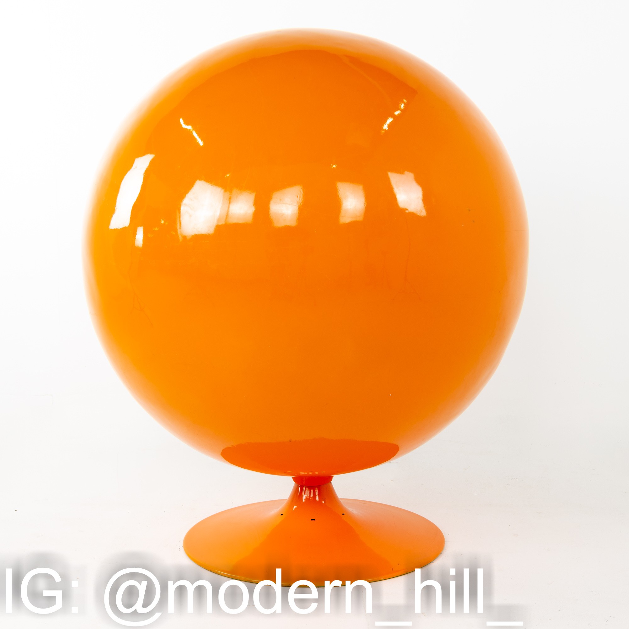 Eero Aarnio Style Mid Century Orange Ball Chair