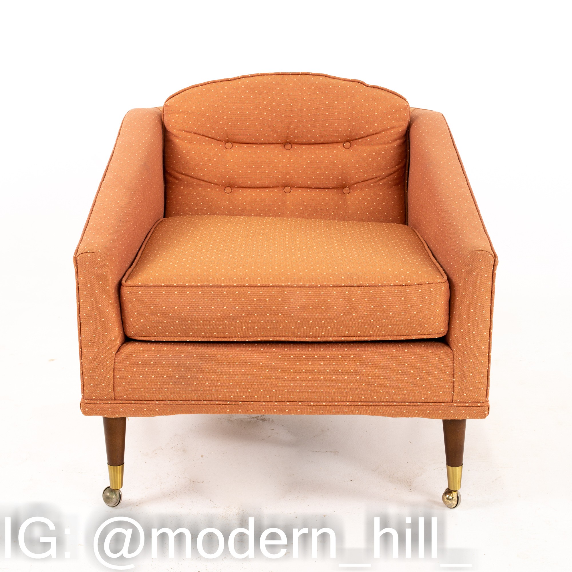 Milo Baughman Style Kroehler Mid Century Lounge Chairs - Pair