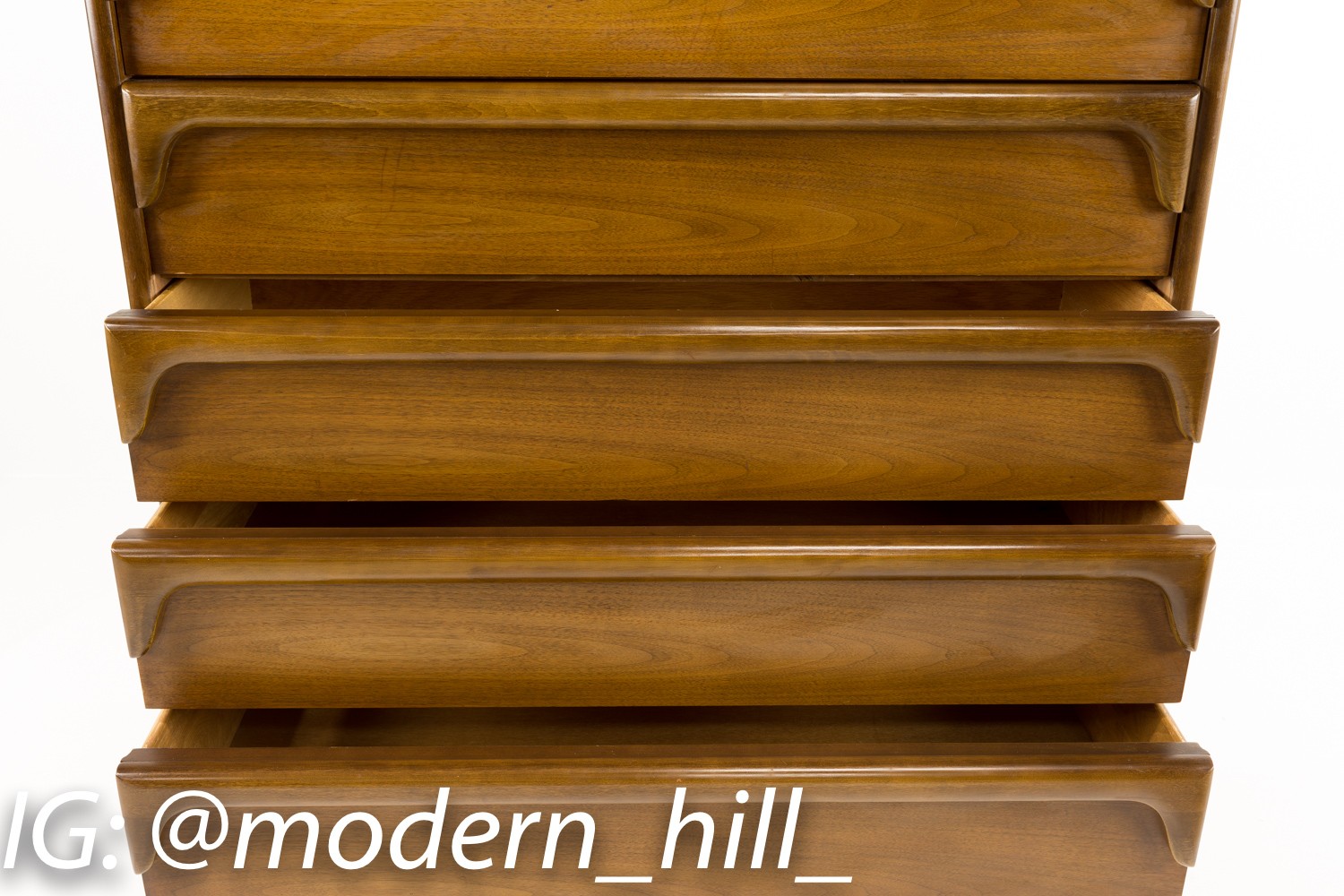 Bassett Mid-century Modern Highboy Dresser