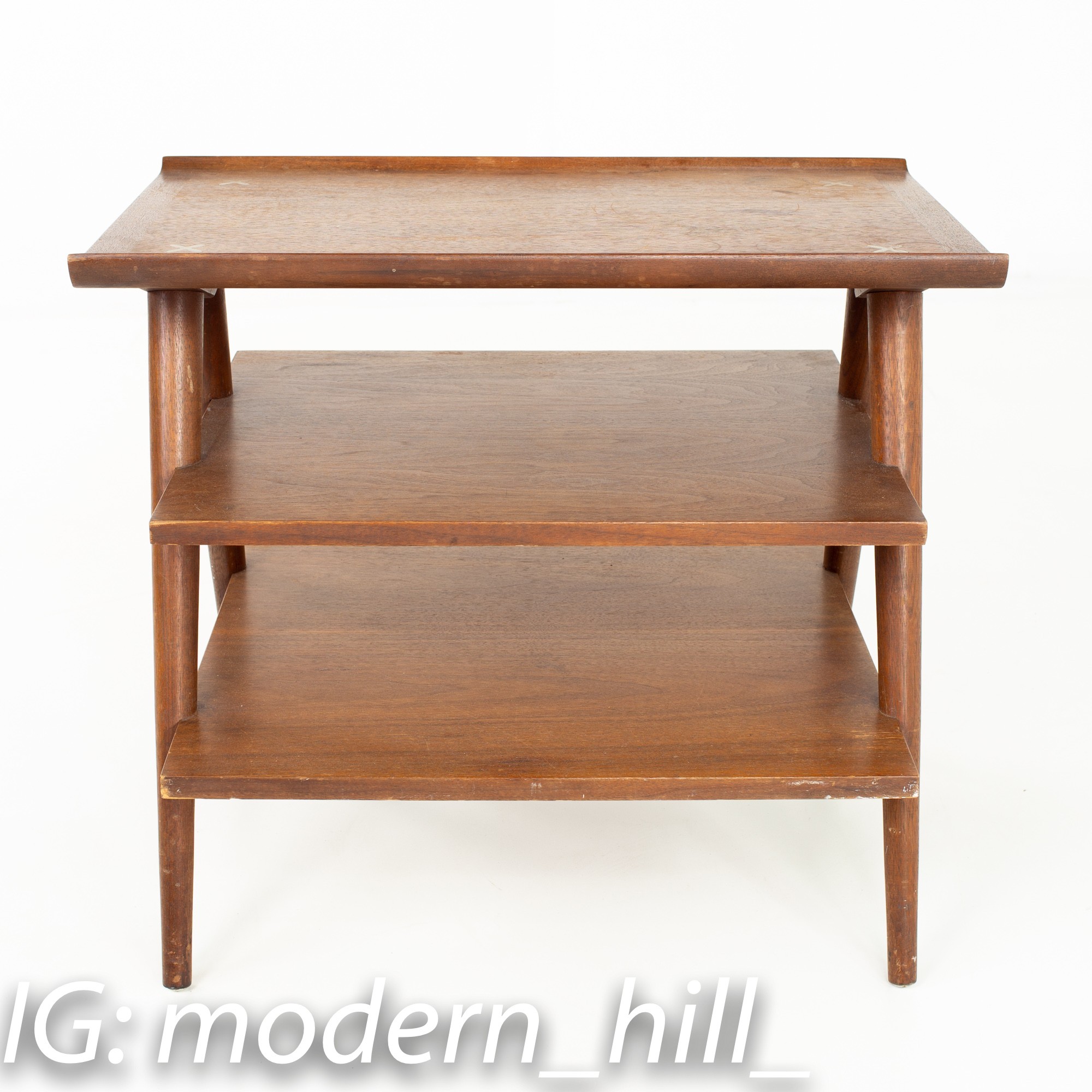Images | Mid Century Modern Furniture - Mid Century Furniture Chicago Restored Merton Gershun for American of Martinsville X Inlay Mid Century Side End Table