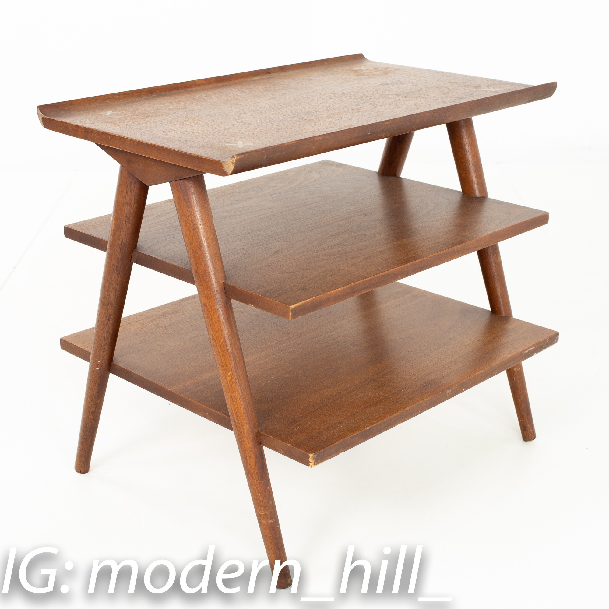 Images | Mid Century Modern Furniture - Mid Century Furniture Chicago Restored Merton Gershun for American of Martinsville X Inlay Mid Century Side End Table