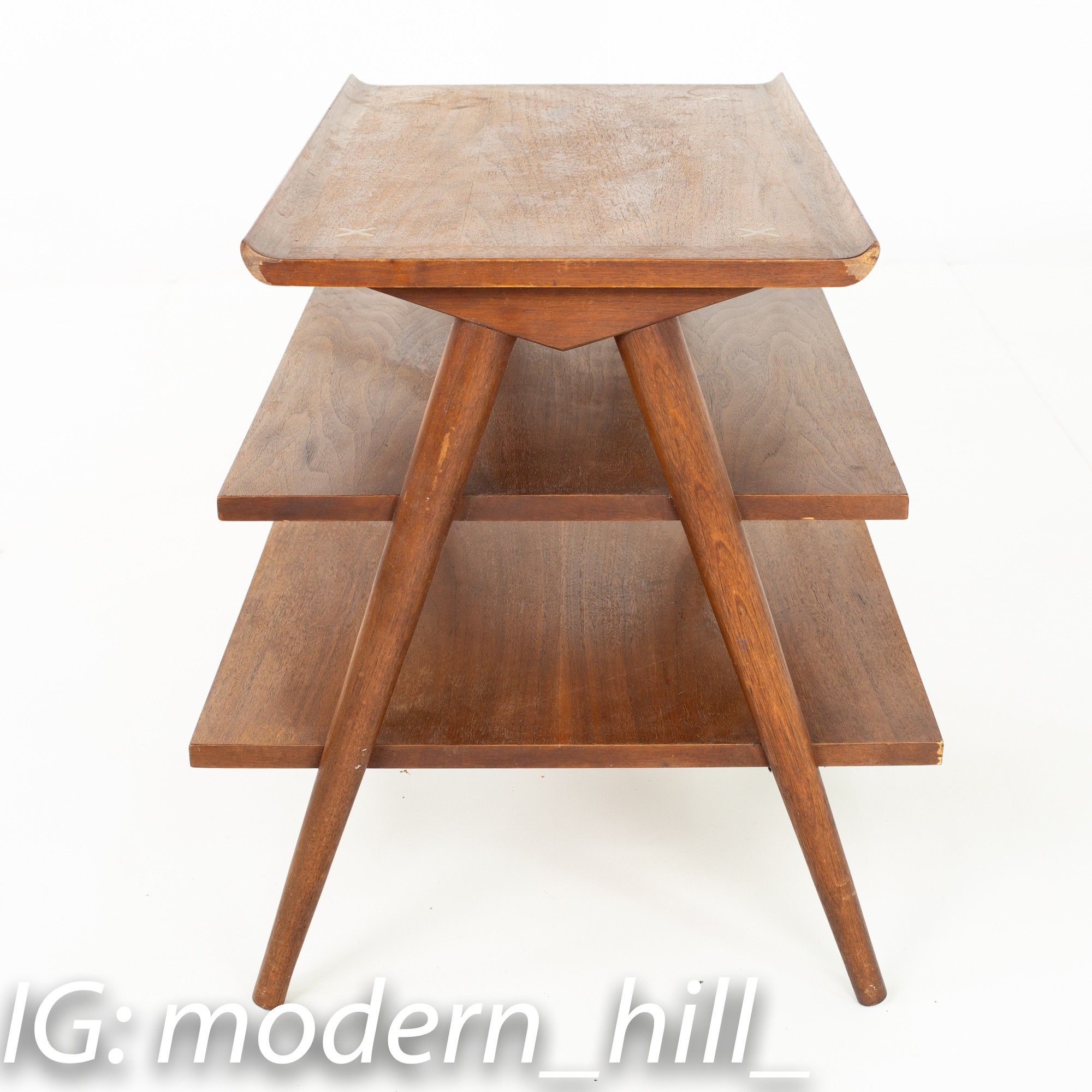 Images | Mid Century Modern Furniture - Mid Century Furniture Chicago Restored Merton Gershun for American of Martinsville X Inlay Mid Century Side End Table