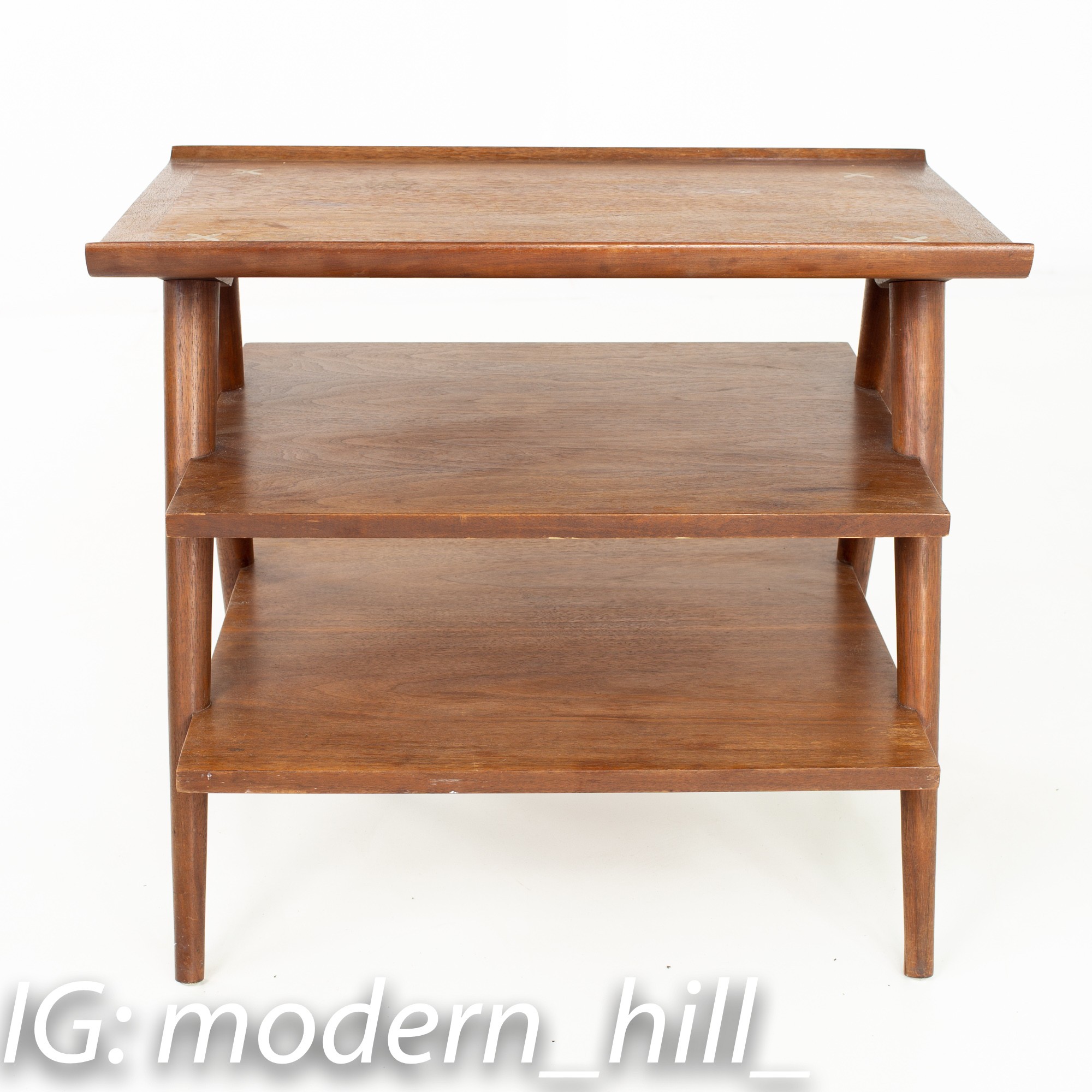 Images | Mid Century Modern Furniture - Mid Century Furniture Chicago Restored Merton Gershun for American of Martinsville X Inlay Mid Century Side End Table