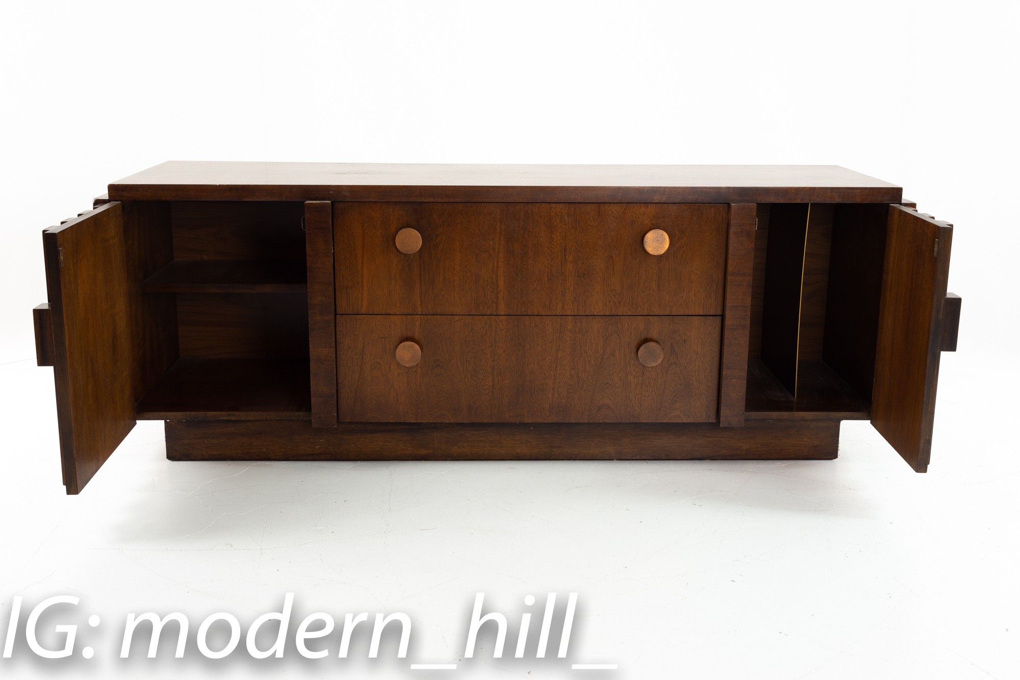 Lane Brutalist Mid Century Low Profile Credenza