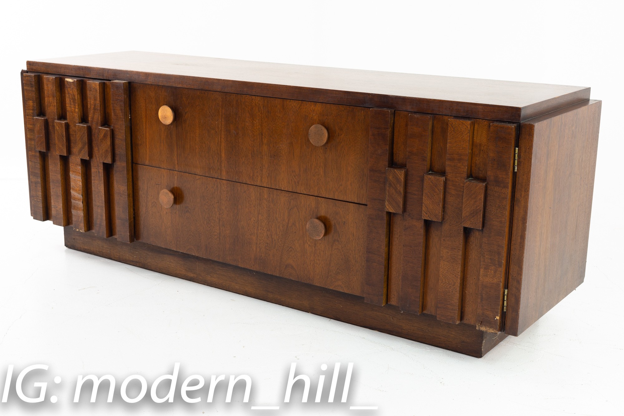 Lane Brutalist Mid Century Low Profile Credenza