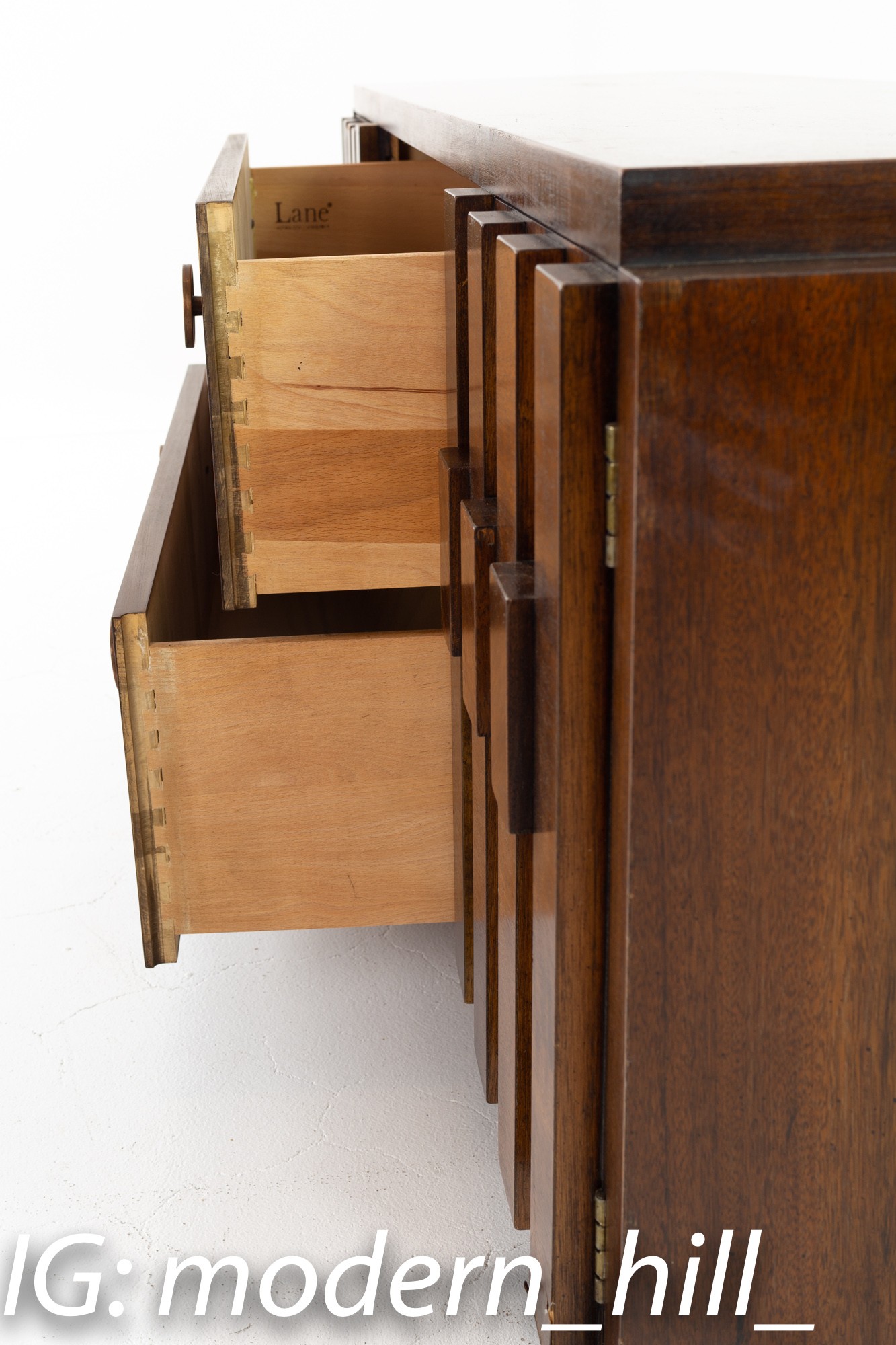 Lane Brutalist Mid Century Low Profile Credenza