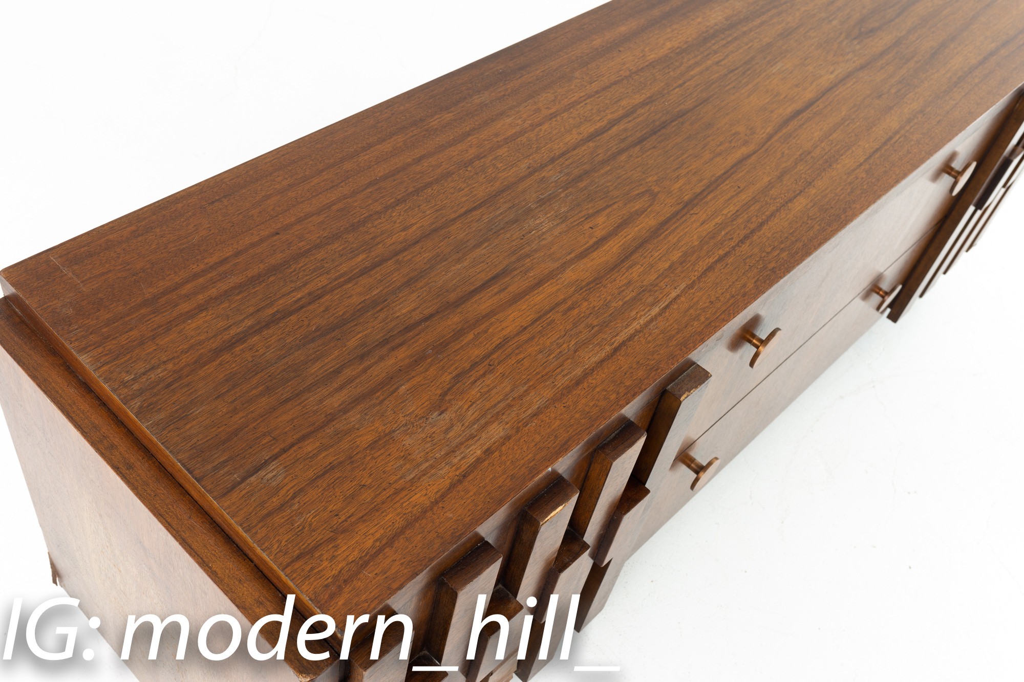 Lane Brutalist Mid Century Low Profile Credenza