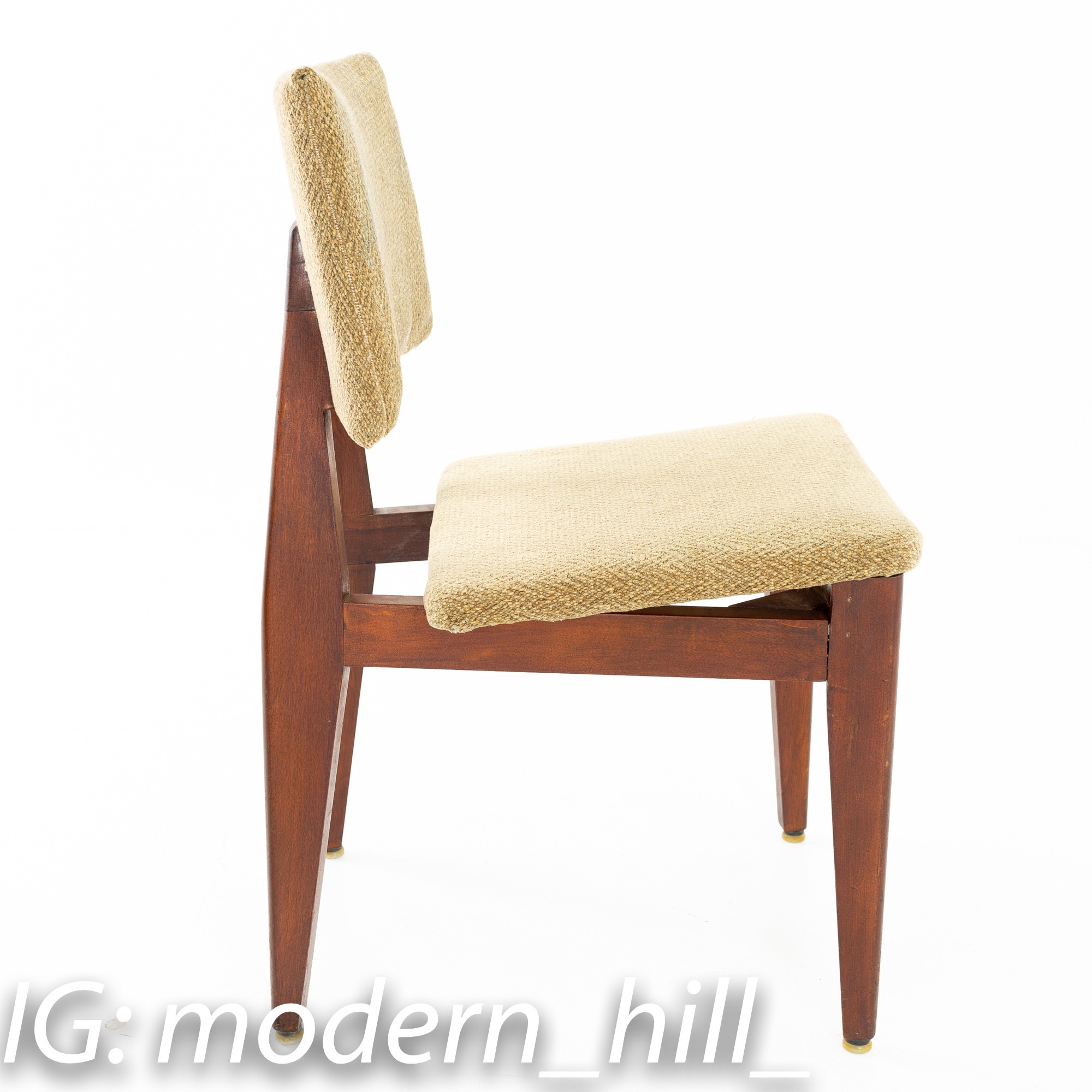 George Nelson for Herman Miller Mid Century Walnut Dining Desk Chairs - Pair