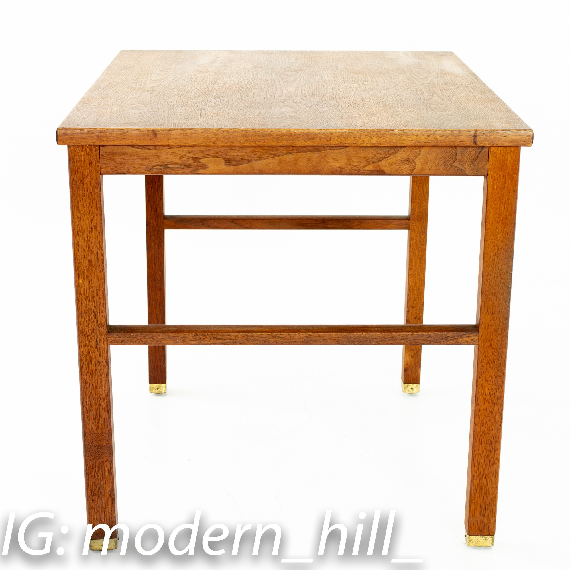 Edward Wormley for Dunbar Mid Century Mahogany and Brass Side End Table
