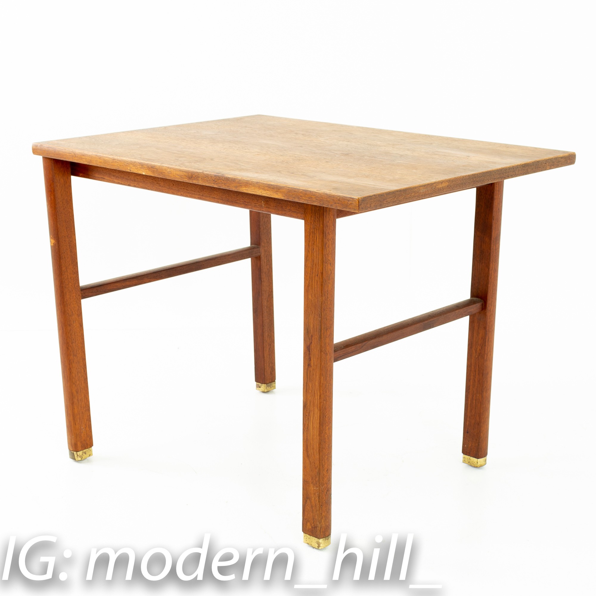 Edward Wormley for Dunbar Mid Century Mahogany and Brass Side End Table