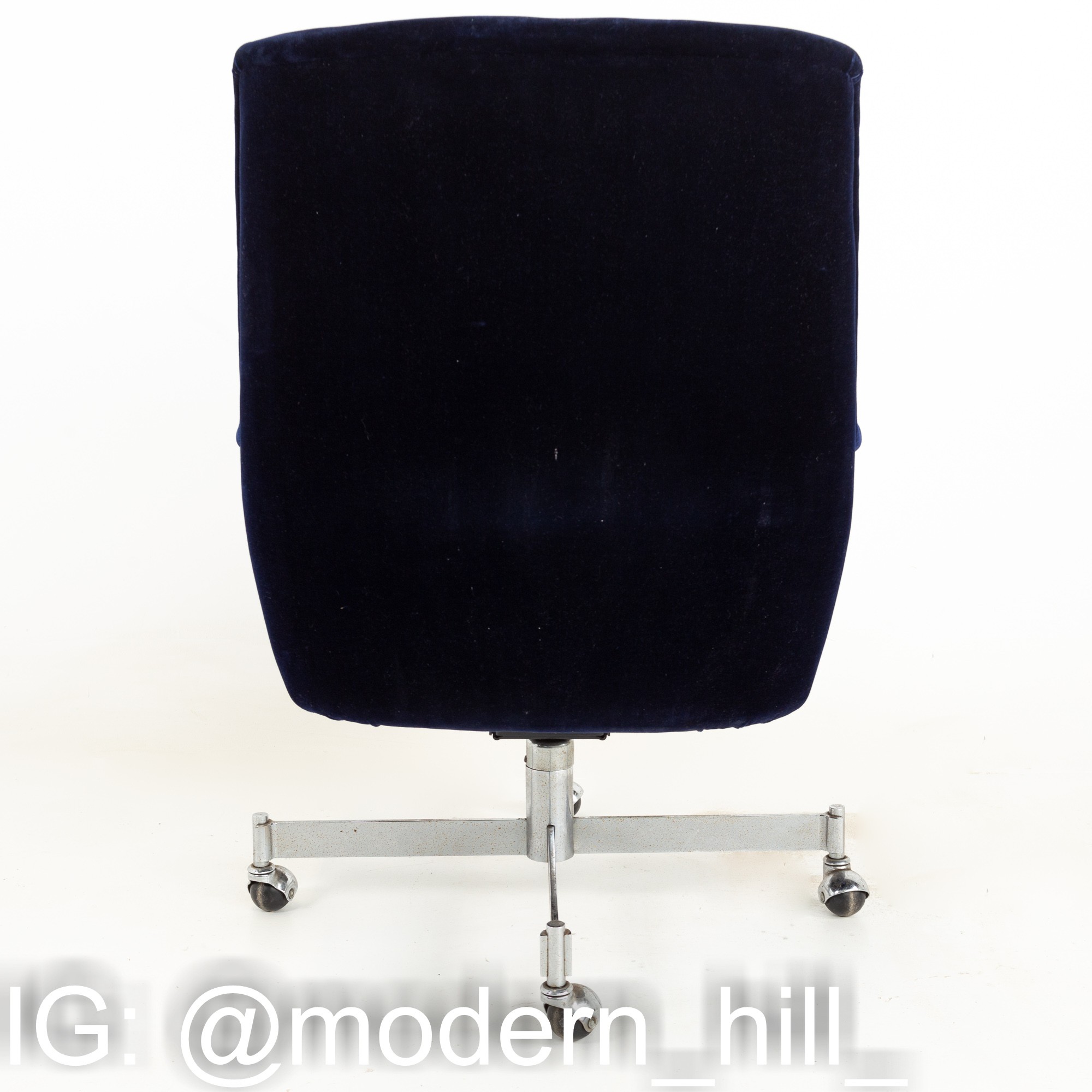 Mid Century Purple Velvet Tufted Rolling Office Desk Chair