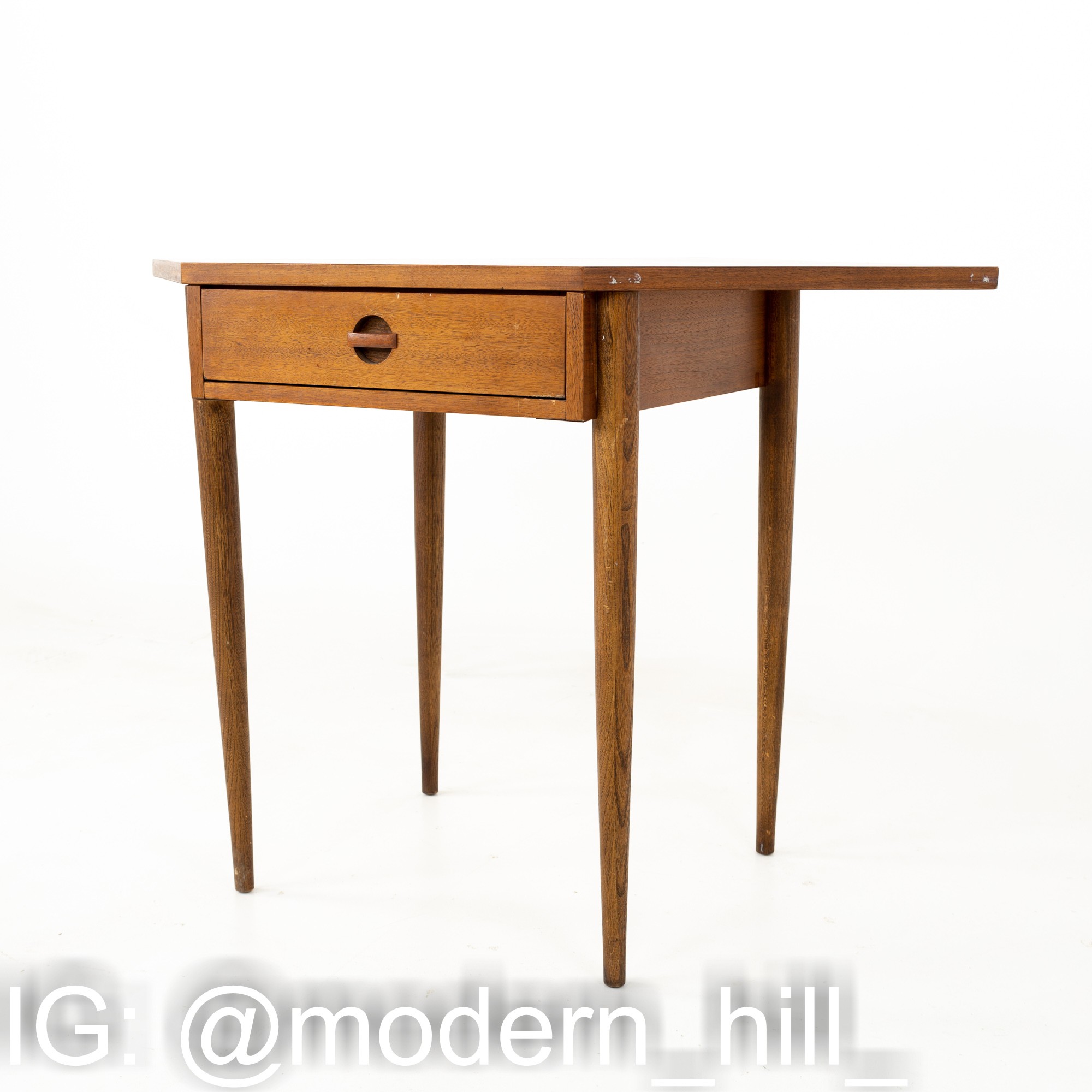 Bassett Mid Century Walnut Corner Table Desk