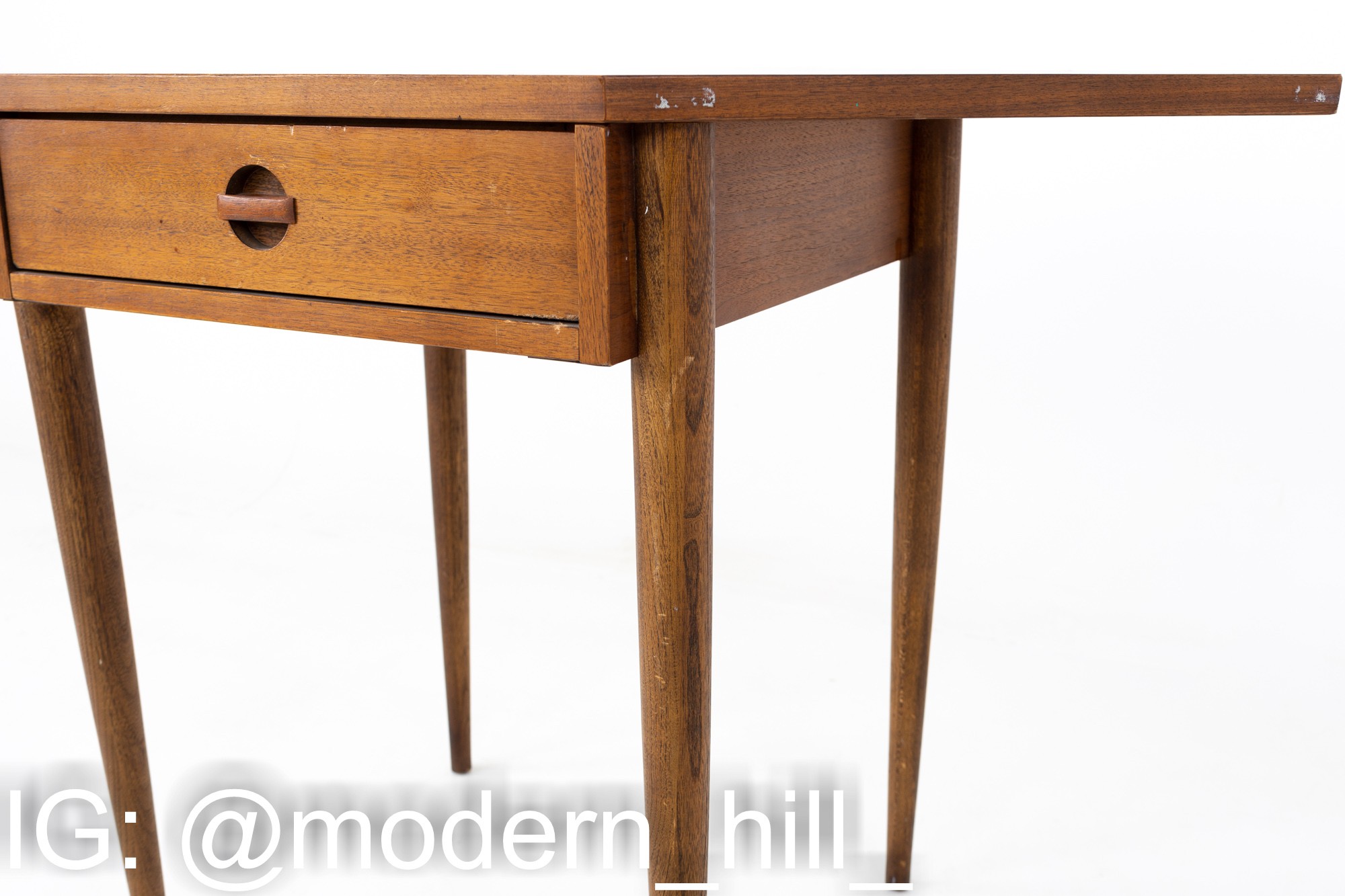 Bassett Mid Century Walnut Corner Table Desk