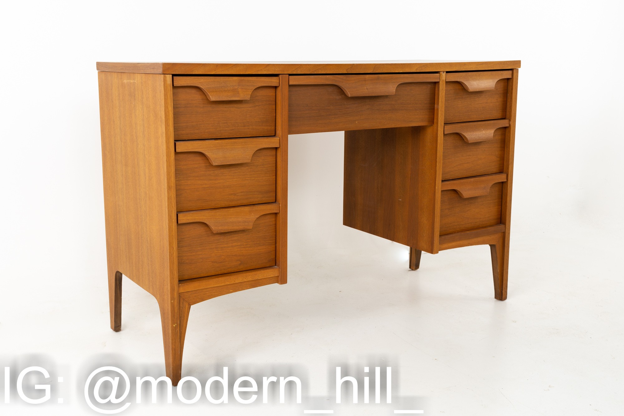 Johnson Carper Mid Century Desk with Hutch and Chair