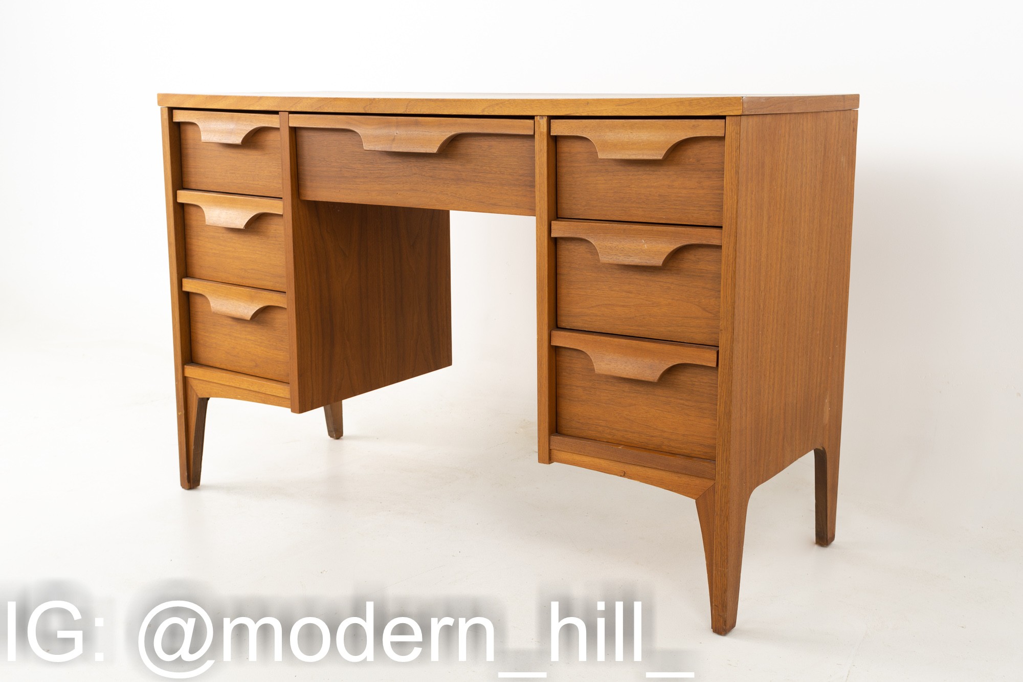 Johnson Carper Mid Century Desk with Hutch and Chair