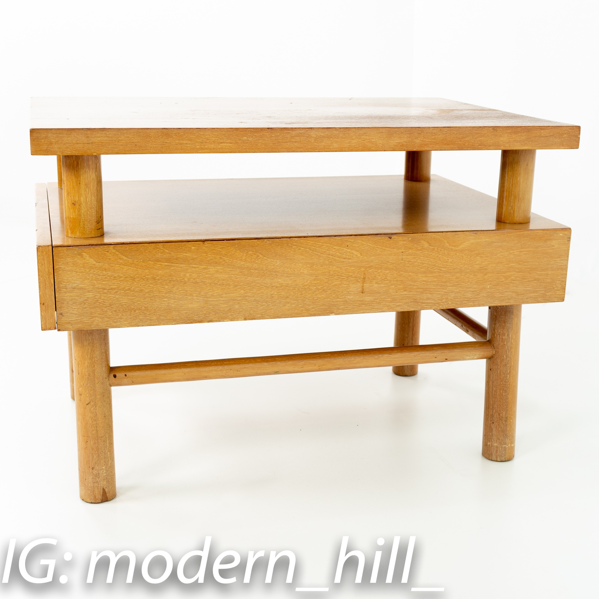 American of Martinsville Mid Century Blonde Side End Table