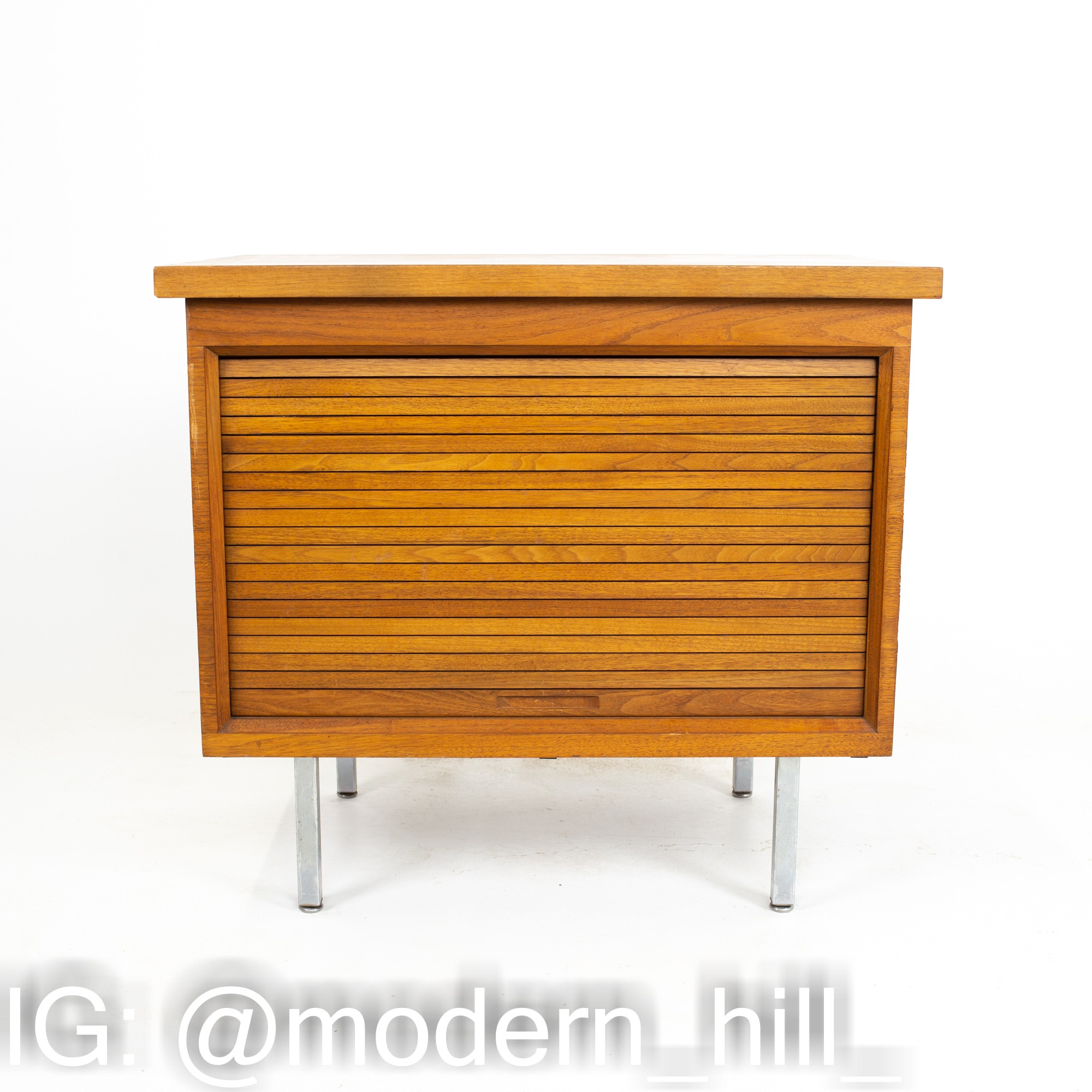 George Nelson for Herman Miller Style Mid Century Walnut Tambour Petite Credenza