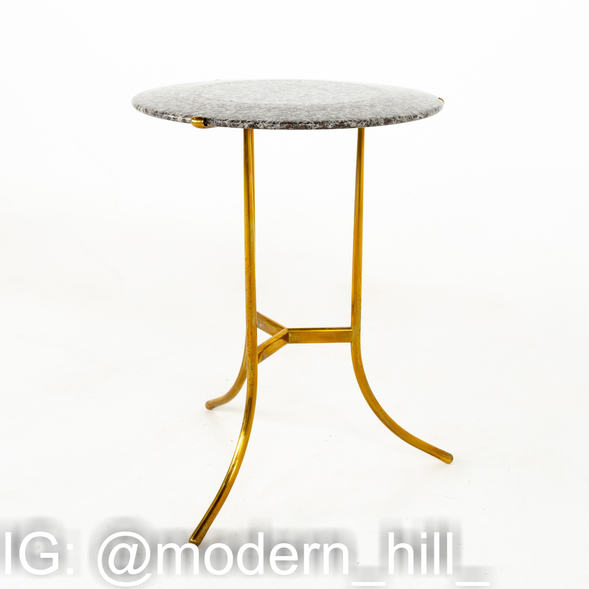 Cedric Hartman Mid Century Brass and Marble Side End Table
