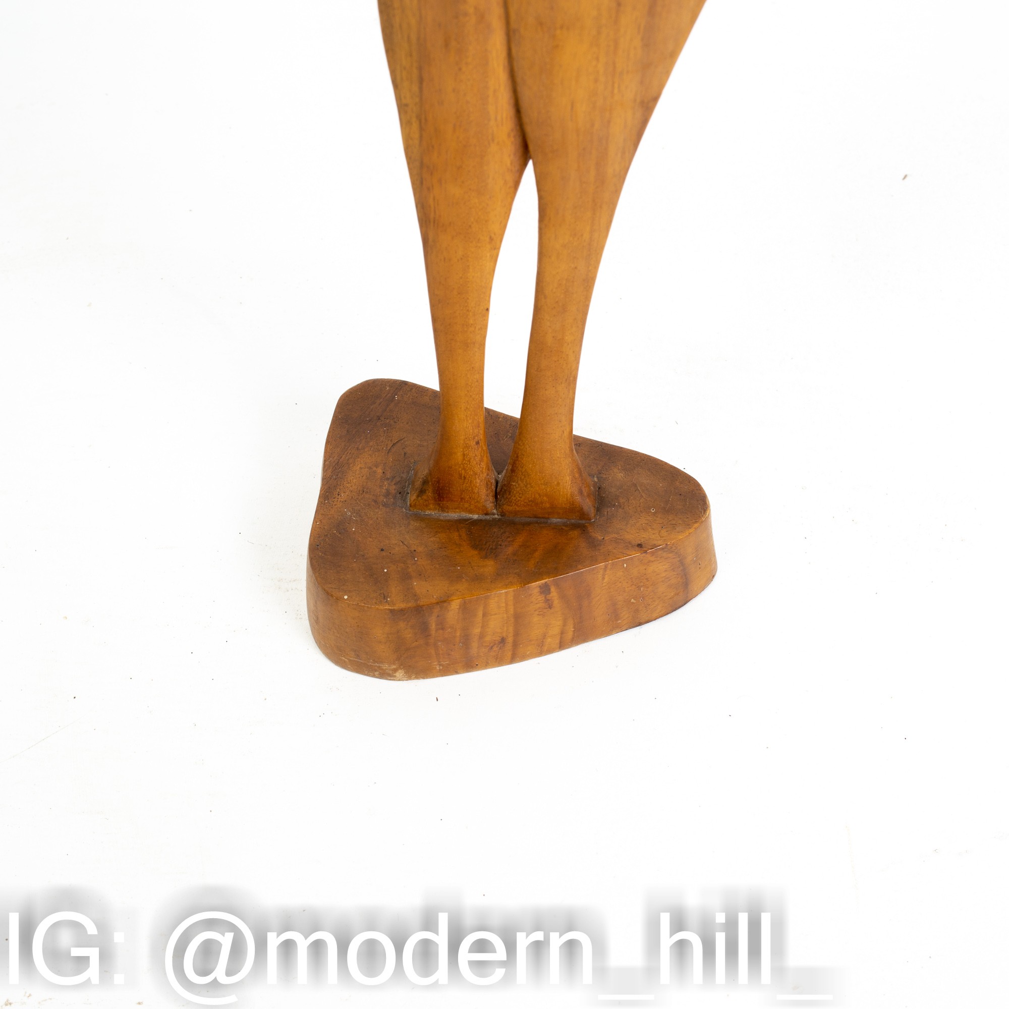 Tall Wooden Mid Century Bird Sculpture