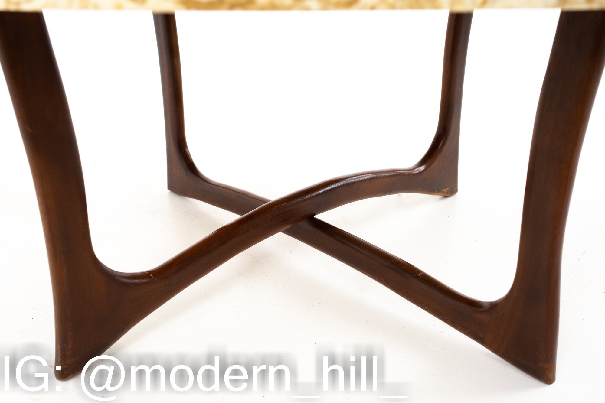 Adrian Pearsall Mid Century Walnut and Travertine Top Coffee Table