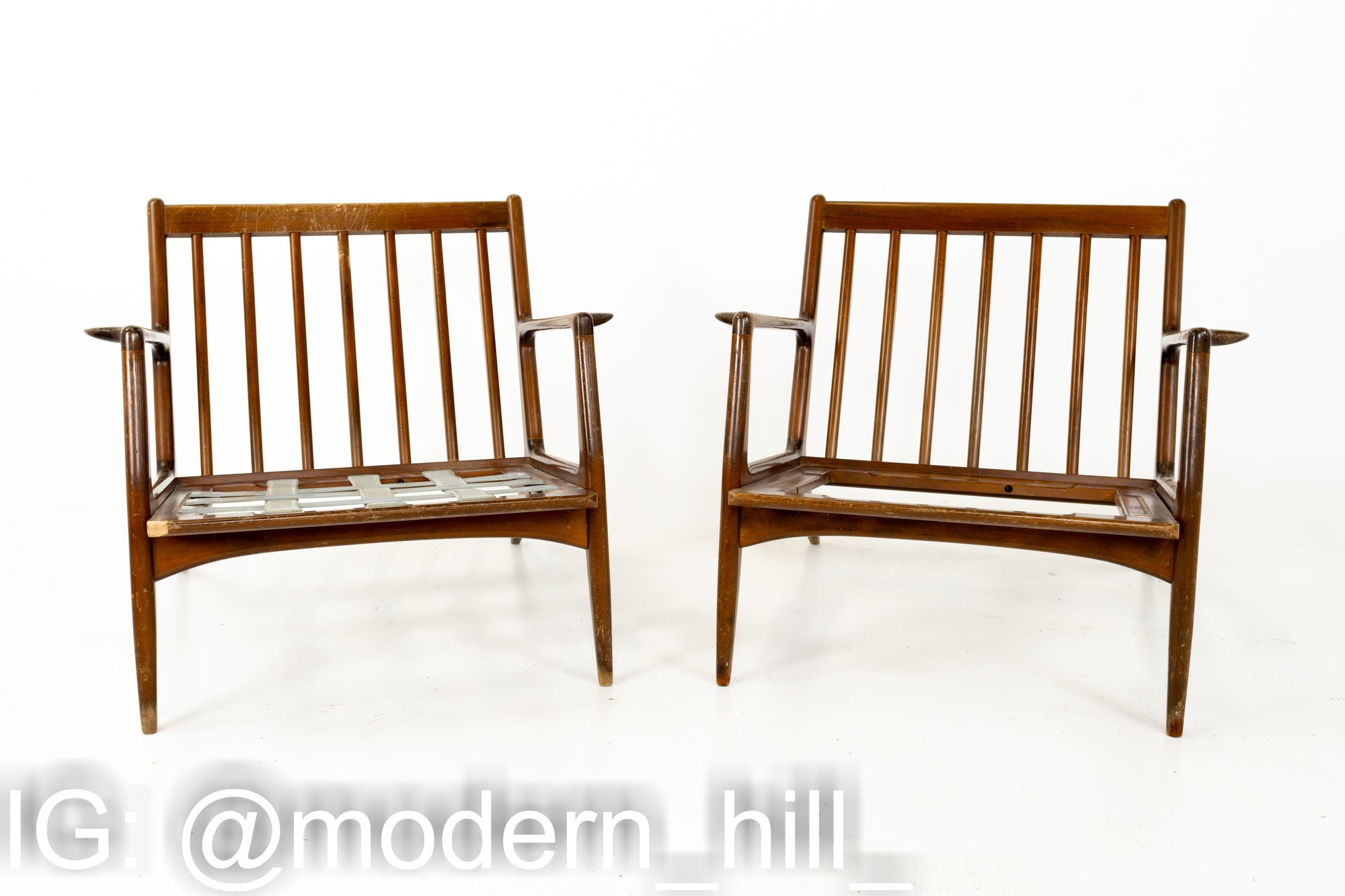 Kofod Larsen for Selig Mid Century Danish Lounge Chairs - Pair