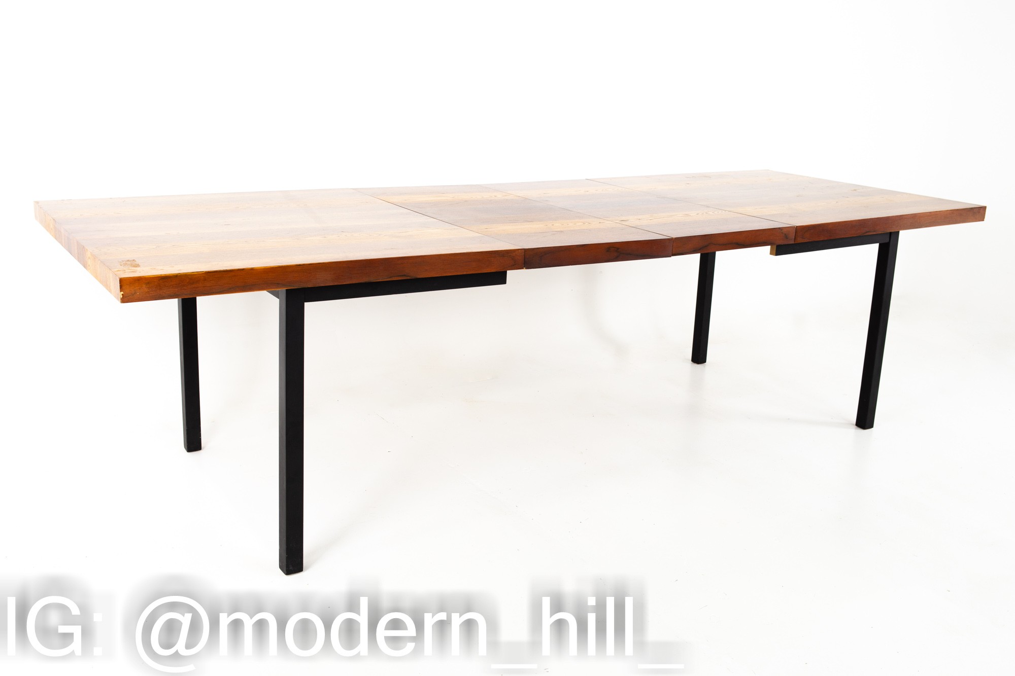 Milo Baughman for Directional Mid Century Rosewood Walnut and Oak Parsons Dining Table