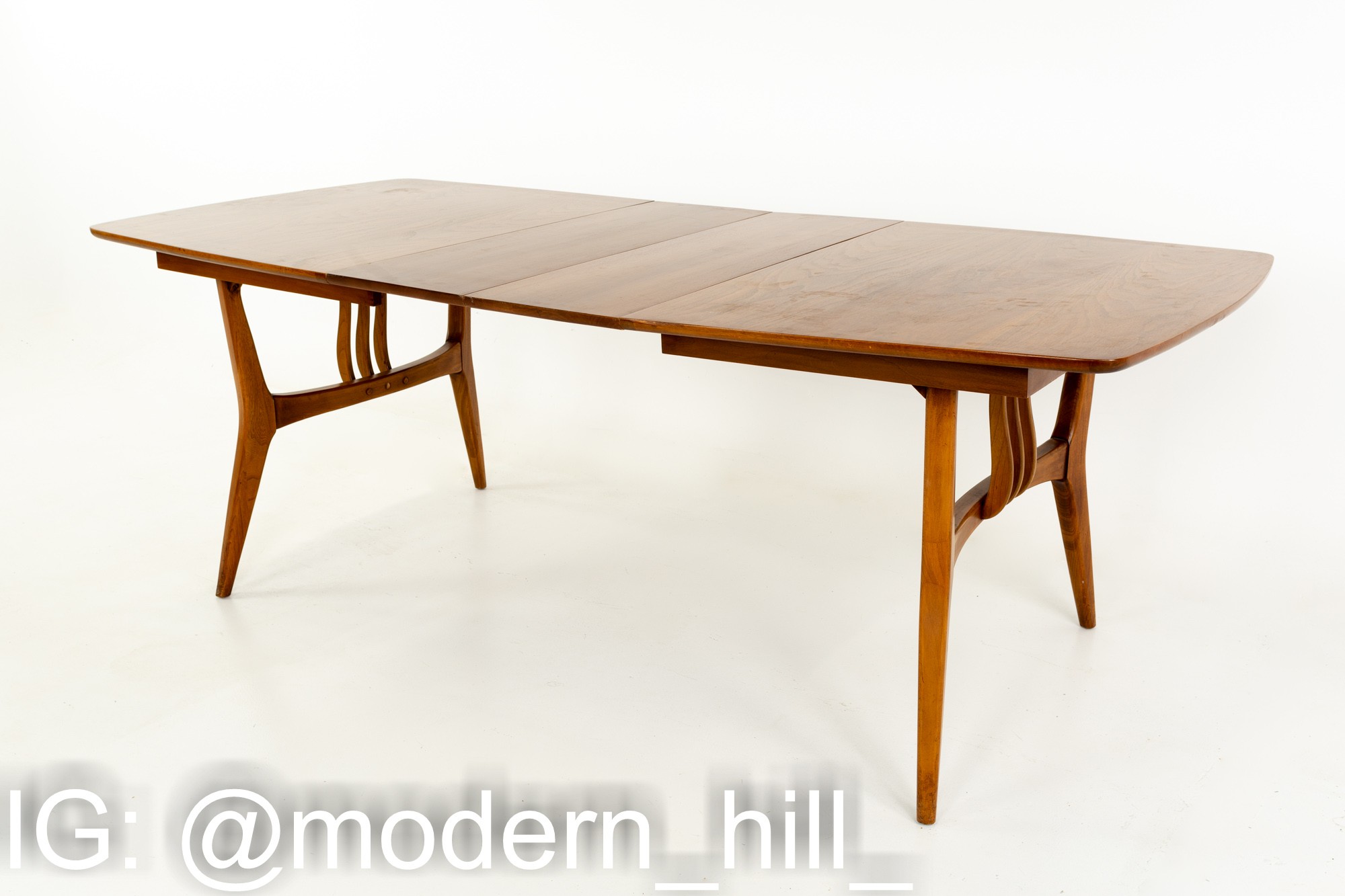 Blowing Rock Mid Century 10 Person Walnut Surfboard Dining Table