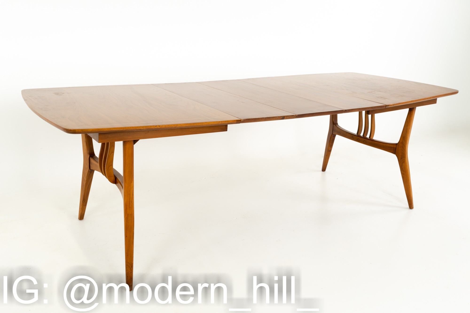 Blowing Rock Mid Century 10 Person Walnut Surfboard Dining Table